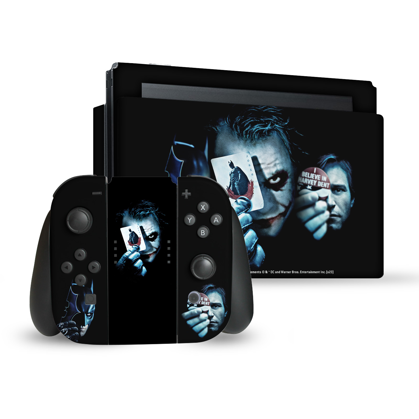 OFFICIAL THE DARK KNIGHT KEY ART VINYL SKIN DECAL FOR NINTENDO SWITCH BUNDLE