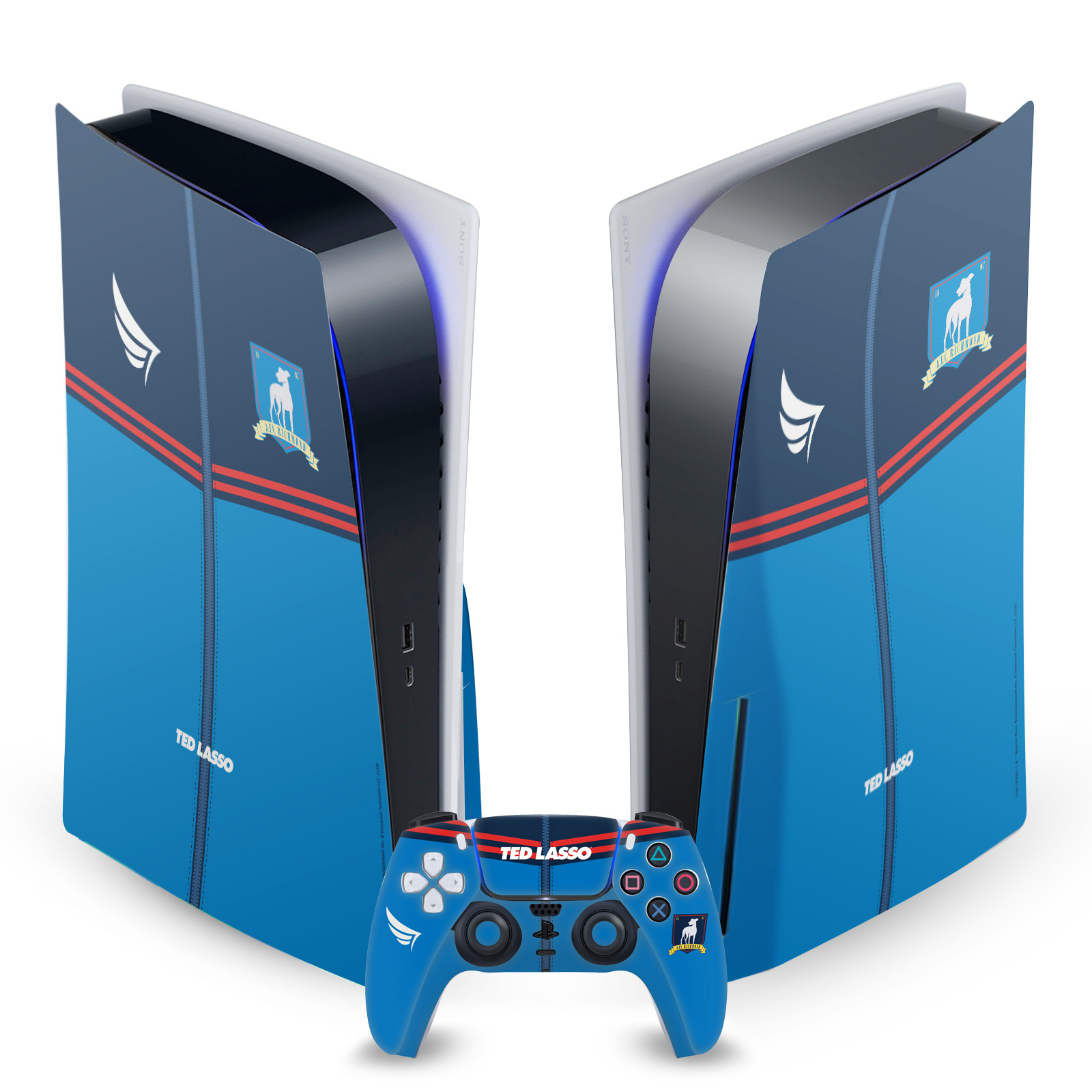 OFFICIAL TED LASSO SEASON 1 GRAPHICS VINYL SKIN FOR SONY PS5 DISC EDITION BUNDLE