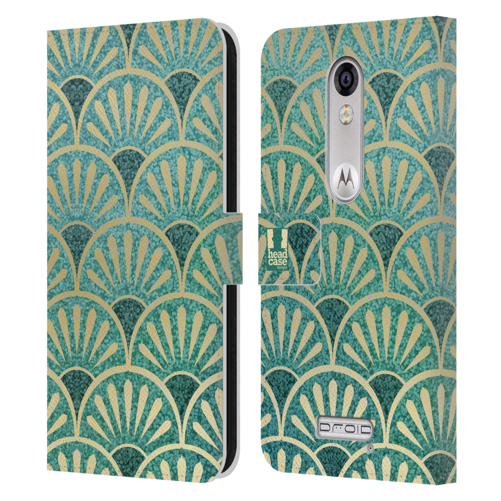 HEAD CASE TEXTURED ART DECO PATTERNS LEATHER BOOK CASE FOR MOTOROLA PHONES 2 - Picture 7 of 10