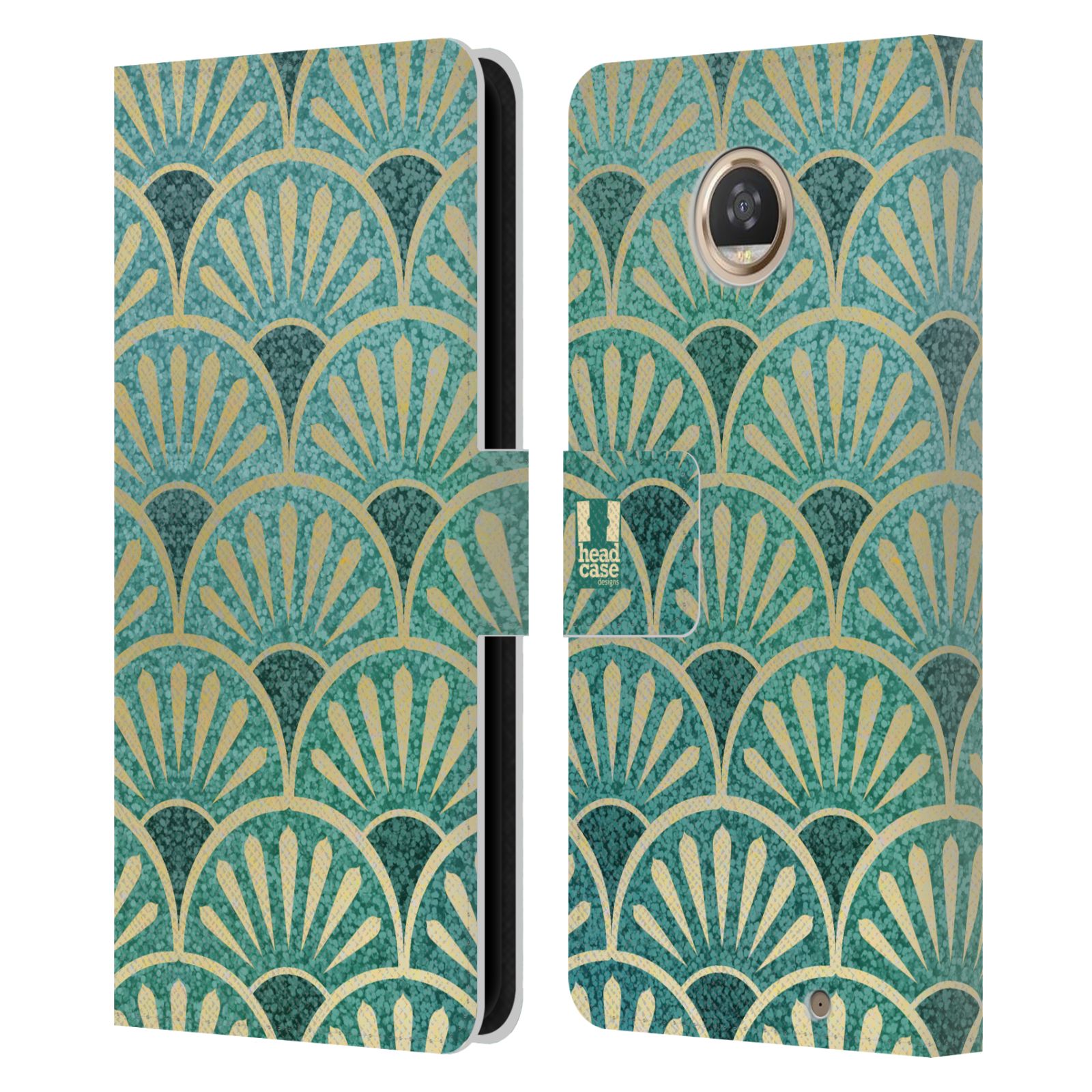 HEAD CASE TEXTURED ART DECO PATTERNS LEATHER BOOK CASE FOR MOTOROLA PHONES - Picture 7 of 10