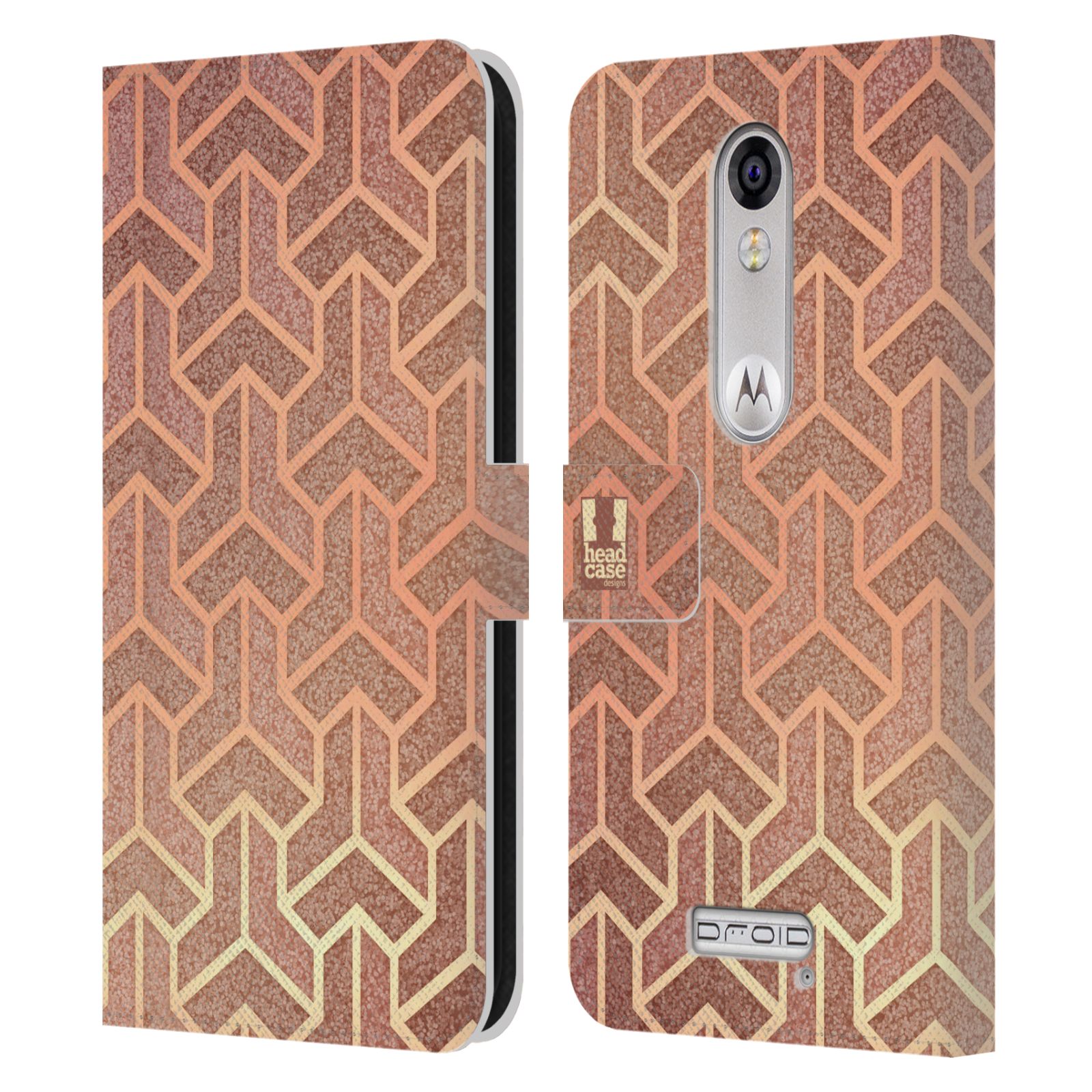 HEAD CASE TEXTURED ART DECO PATTERNS LEATHER BOOK CASE FOR MOTOROLA PHONES 2 - Picture 8 of 10