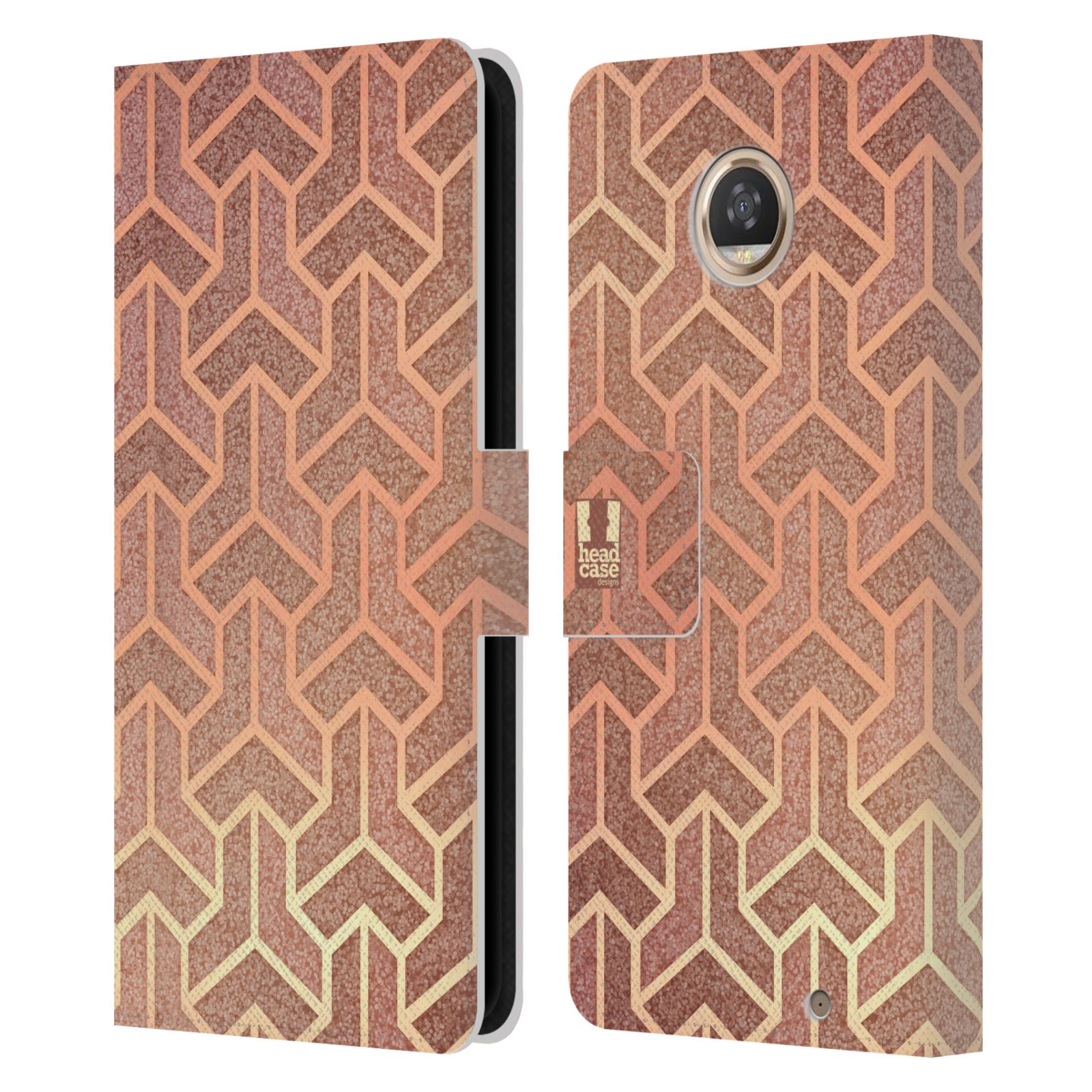 HEAD CASE TEXTURED ART DECO PATTERNS LEATHER BOOK CASE FOR MOTOROLA PHONES - Picture 8 of 10
