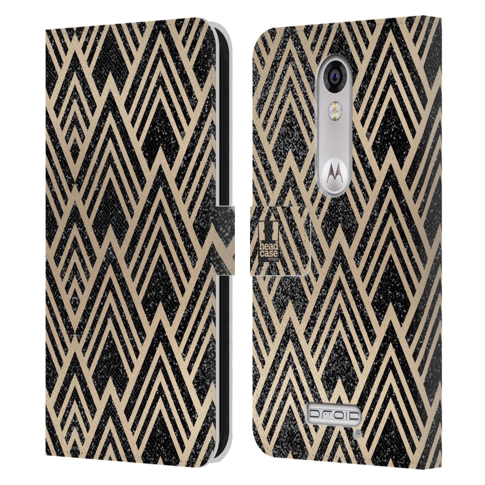 HEAD CASE TEXTURED ART DECO PATTERNS LEATHER BOOK CASE FOR MOTOROLA PHONES 2 - Picture 9 of 10