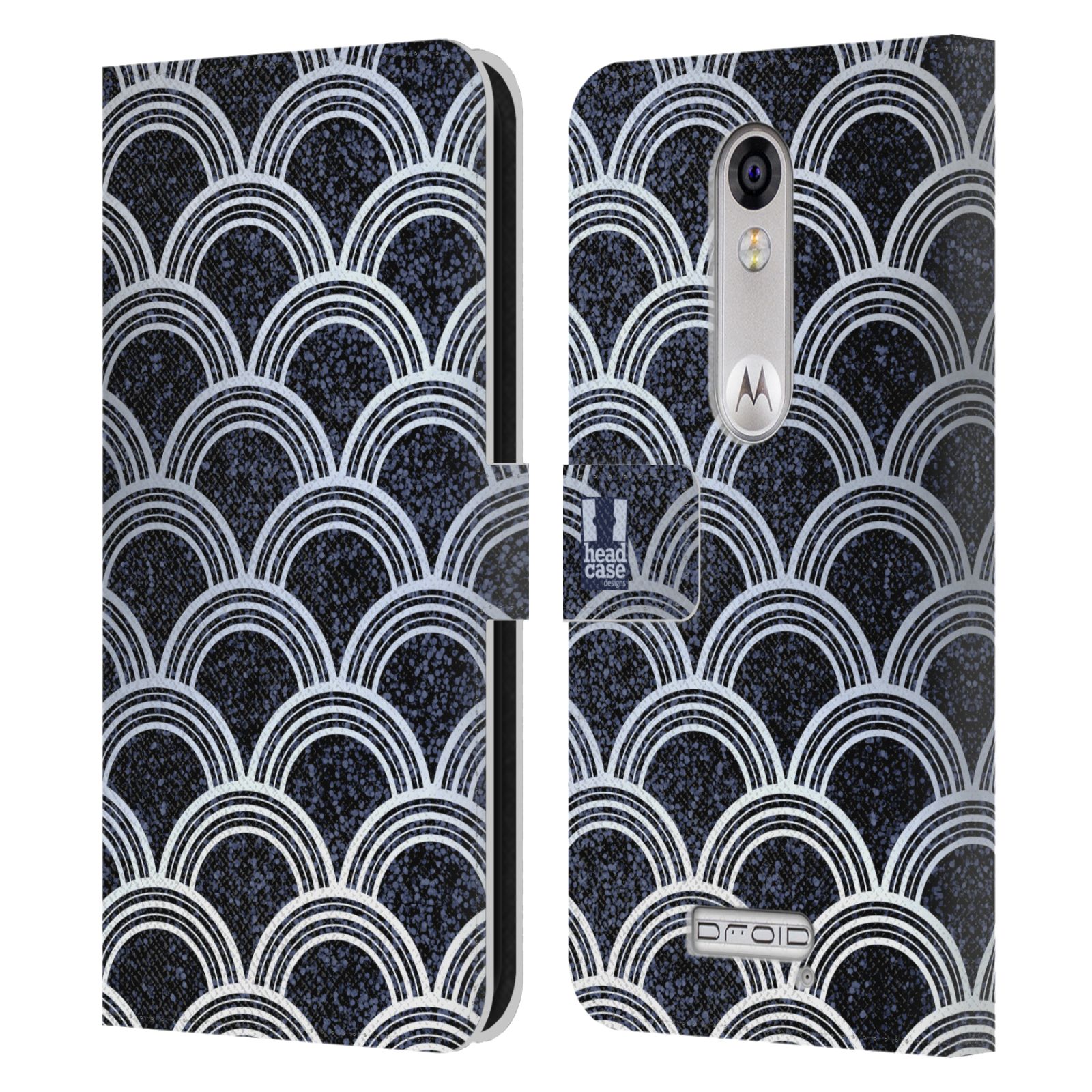 HEAD CASE TEXTURED ART DECO PATTERNS LEATHER BOOK CASE FOR MOTOROLA PHONES 2 - Picture 10 of 10