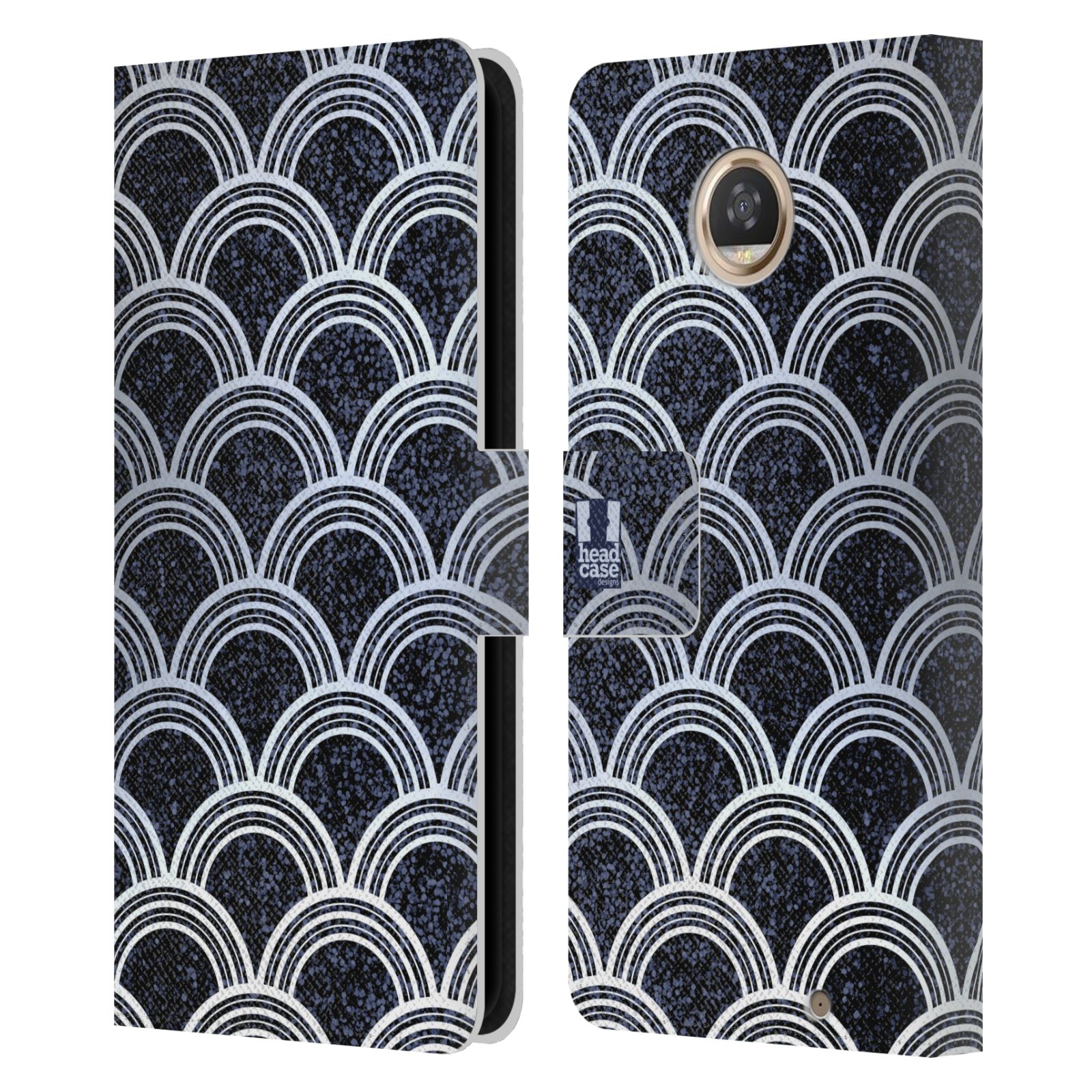 HEAD CASE TEXTURED ART DECO PATTERNS LEATHER BOOK CASE FOR MOTOROLA PHONES - Picture 10 of 10
