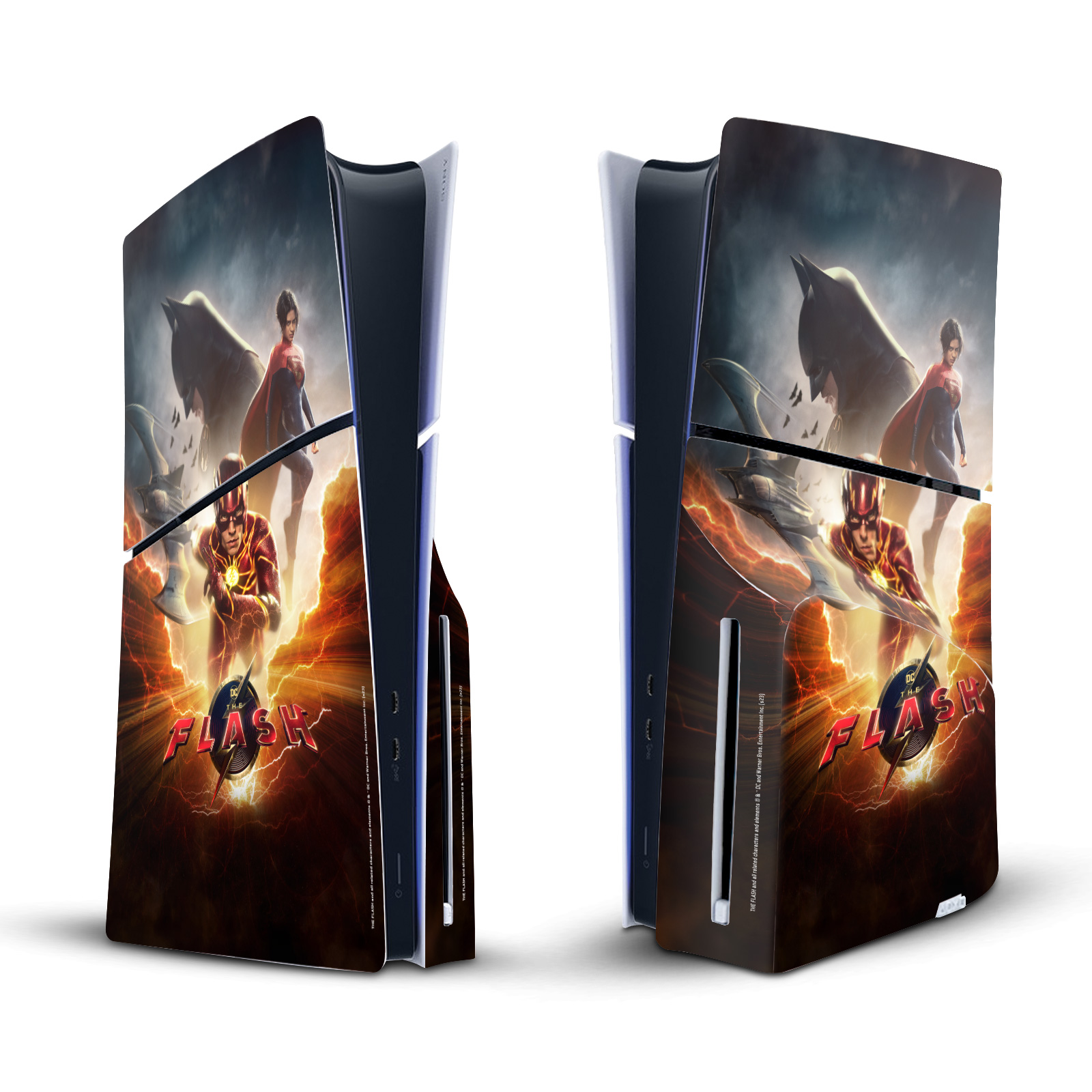 OFFICIAL THE FLASH 2023 GRAPHIC ART VINYL SKIN FOR SONY PS5 SLIM DISC CONSOLE