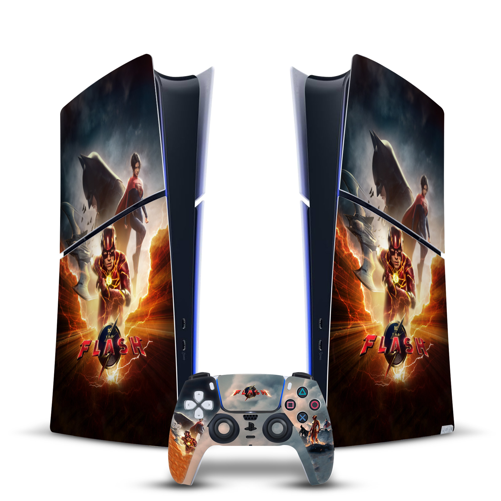 THE FLASH 2023 GRAPHIC ART VINYL SKIN FOR PS5 SLIM DIGITAL CONSOLE & CONTROLLER