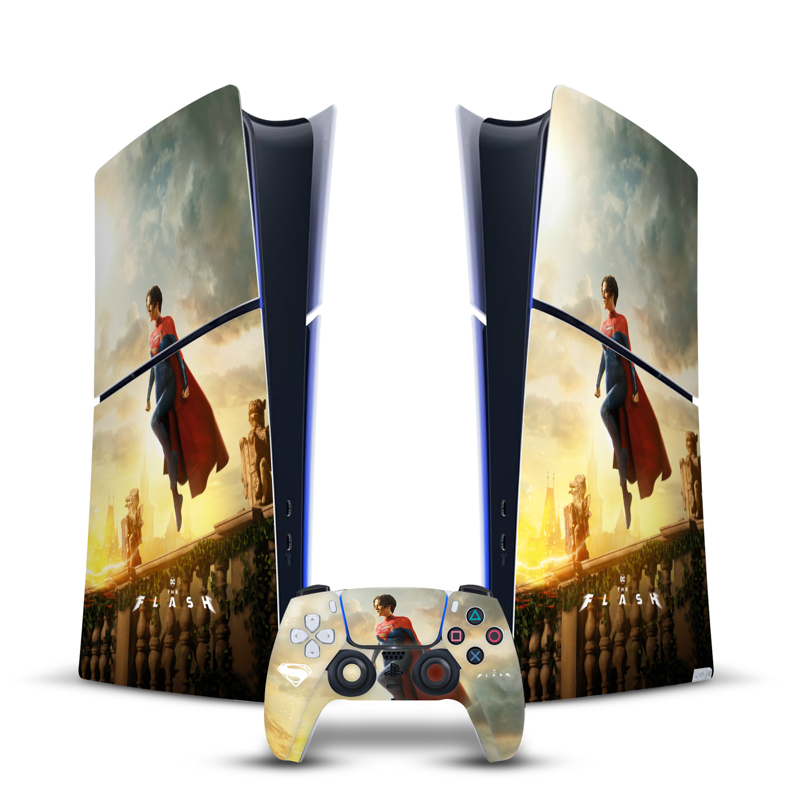 THE FLASH 2023 GRAPHIC ART VINYL SKIN FOR PS5 SLIM DIGITAL CONSOLE & CONTROLLER