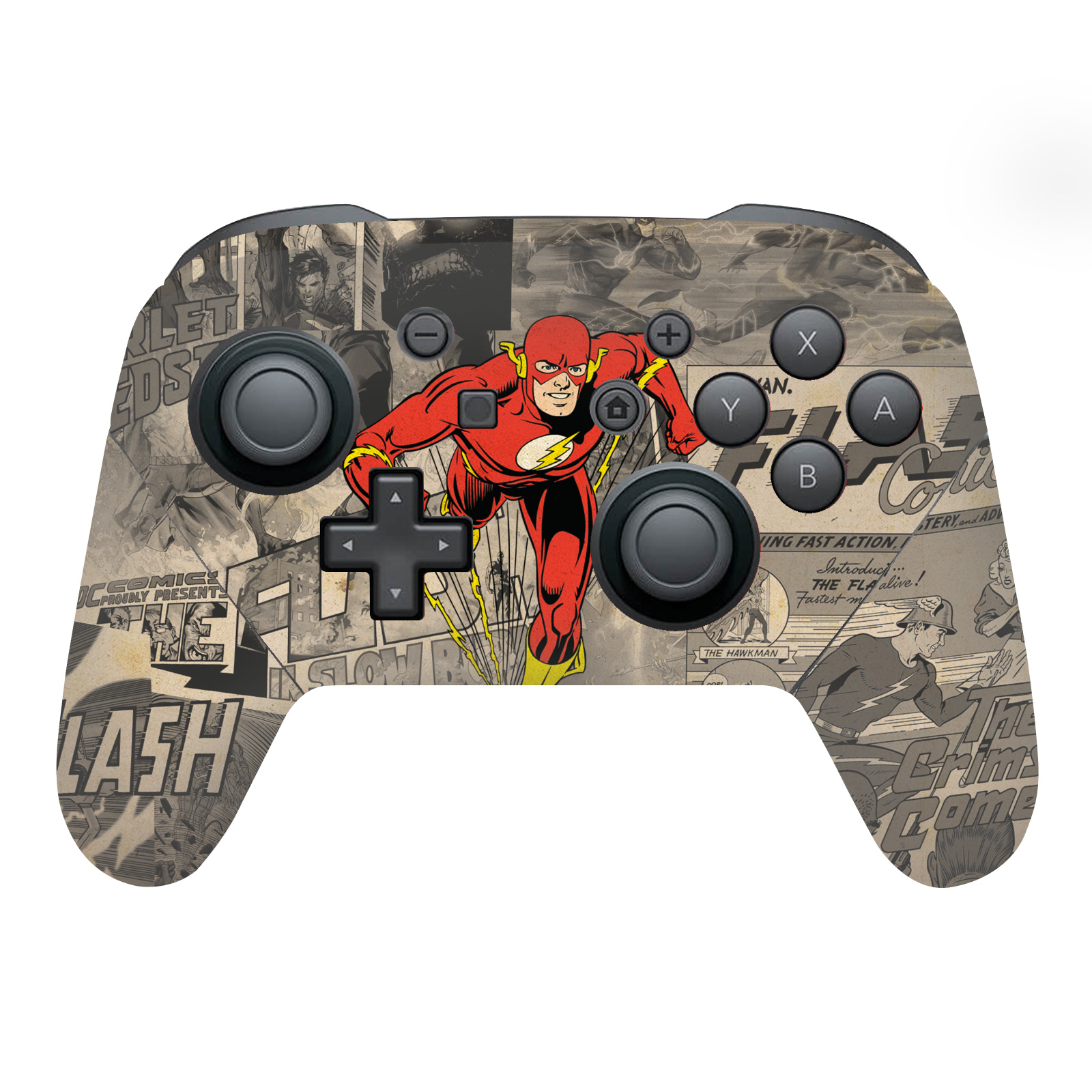 THE FLASH DC COMICS COMIC BOOK ART VINYL SKIN FOR NINTENDO SWITCH PRO CONTROLLER