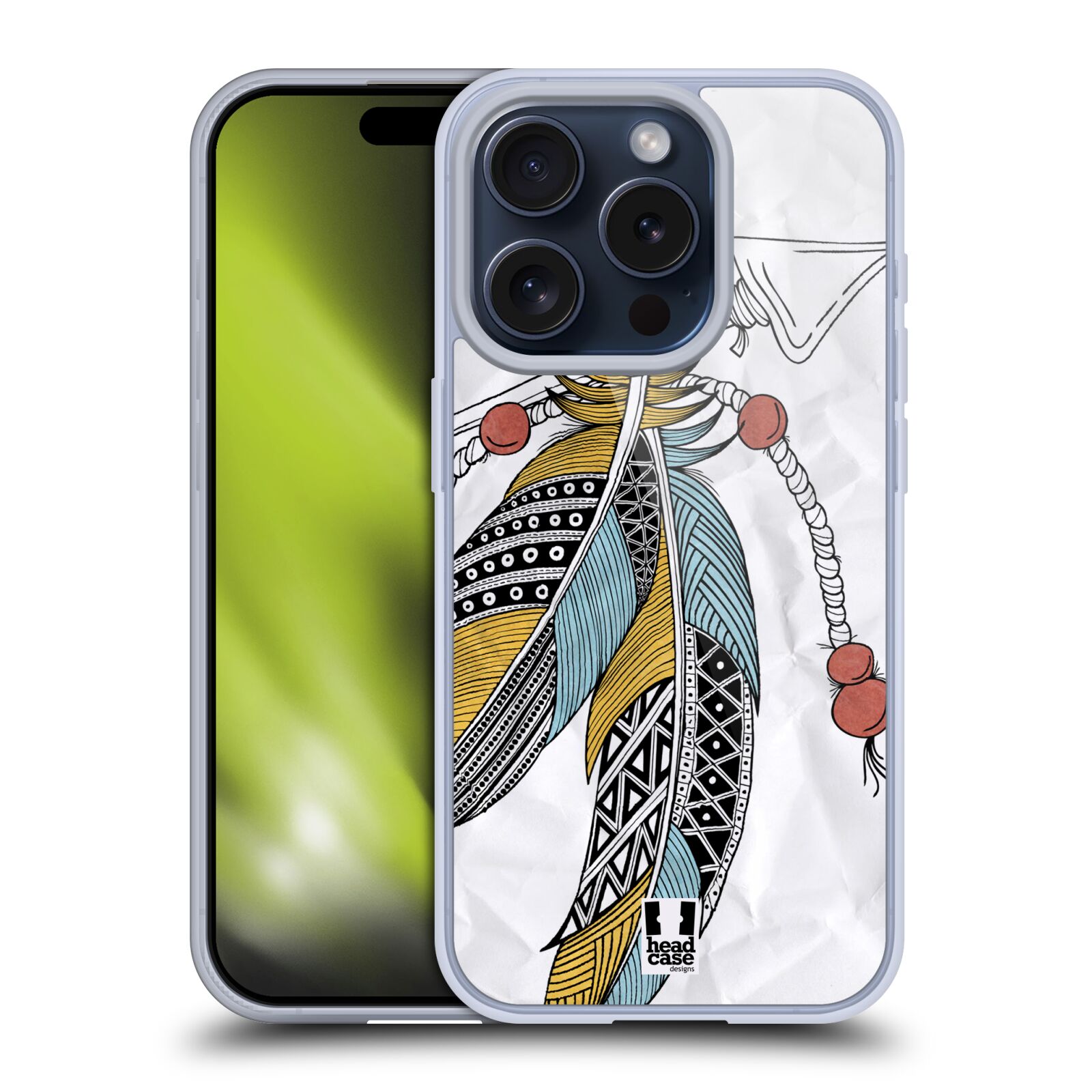 FUNDA GEL PLUMAS TRIBALES HEAD CASE DESIGNS COMPATIBLE CON APPLE iPHONE/MAGSAFE - Imagen 9 de 12