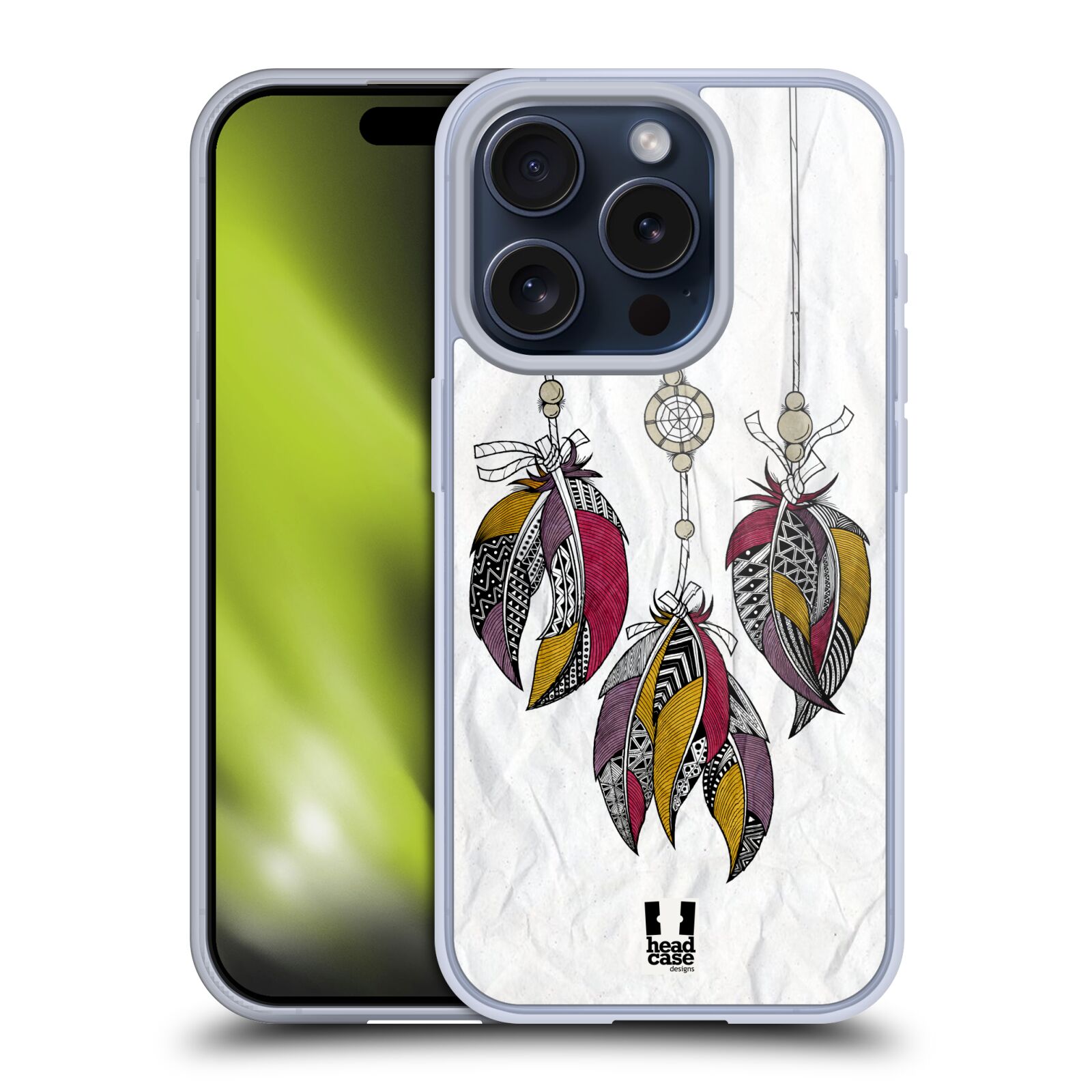 FUNDA GEL PLUMAS TRIBALES HEAD CASE DESIGNS COMPATIBLE CON APPLE iPHONE/MAGSAFE - Imagen 10 de 12