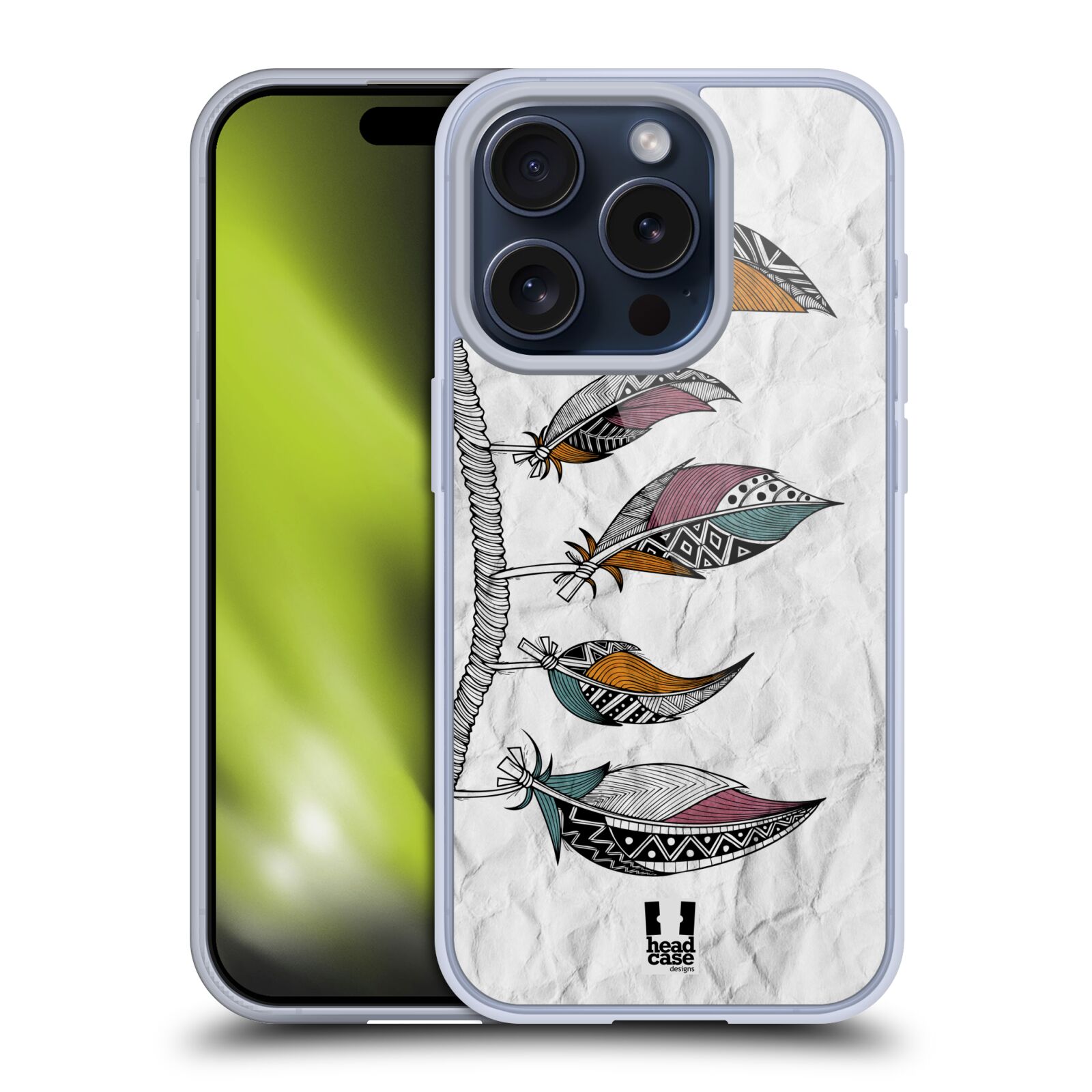 FUNDA GEL PLUMAS TRIBALES HEAD CASE DESIGNS COMPATIBLE CON APPLE iPHONE/MAGSAFE - Imagen 11 de 12