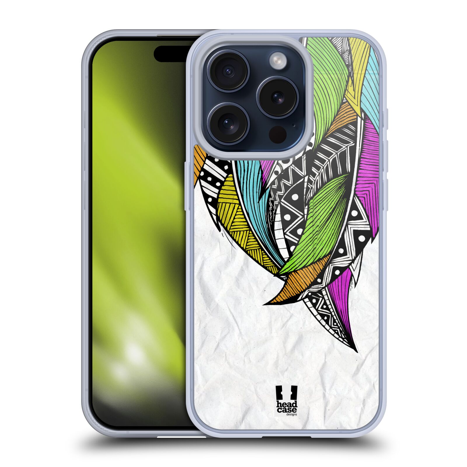 FUNDA GEL PLUMAS TRIBALES HEAD CASE DESIGNS COMPATIBLE CON APPLE iPHONE/MAGSAFE - Imagen 12 de 12
