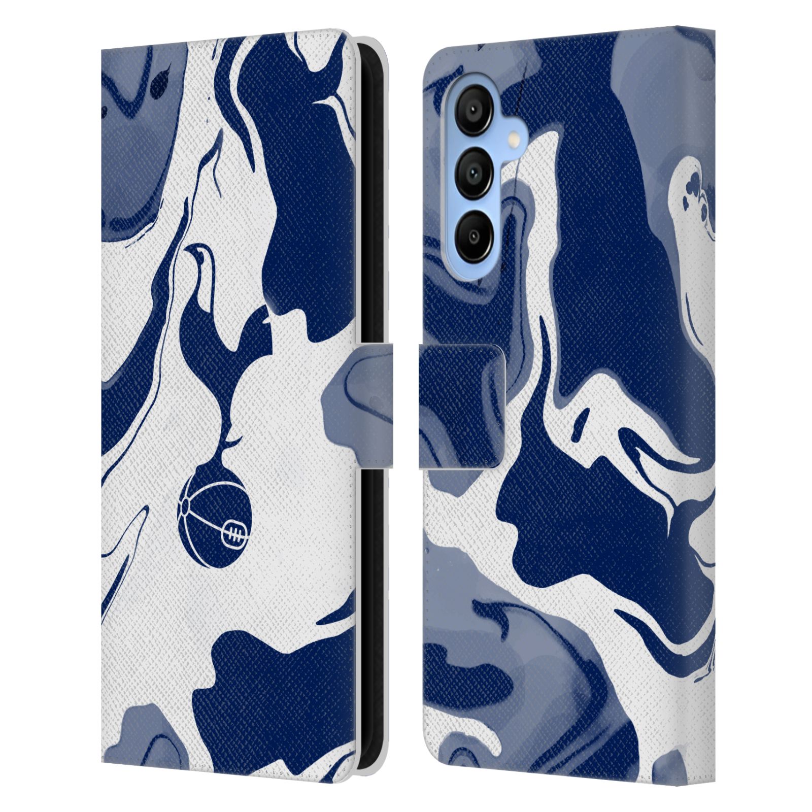 Blue And White Marble Leather Wallet Case for Galaxy A16 5G