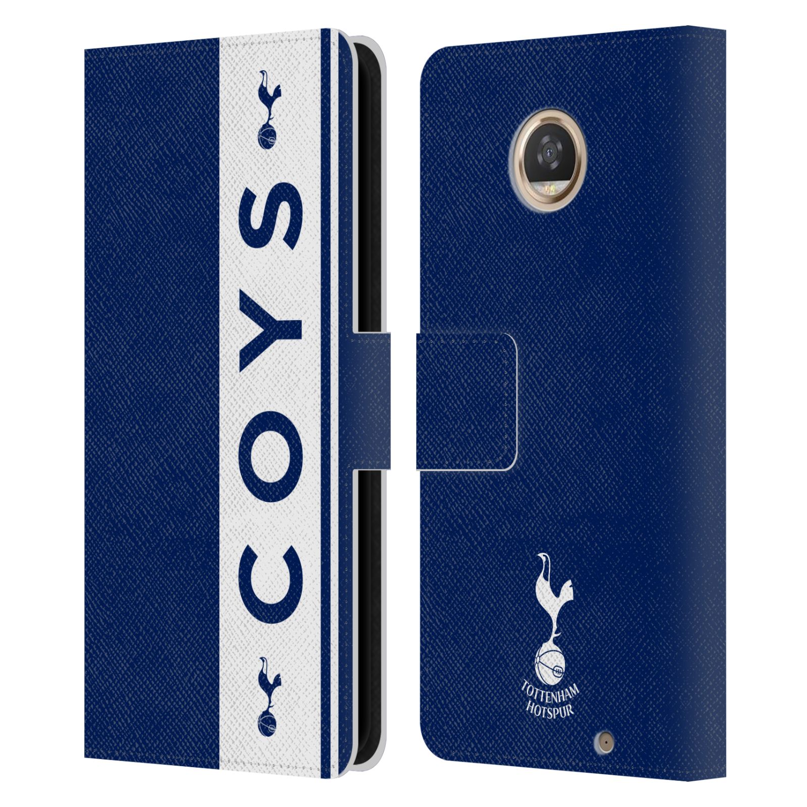 OFFICIAL TOTTENHAM HOTSPUR F.C. BADGE LEATHER BOOK CASE FOR MOTOROLA PHONES - Picture 14 of 22