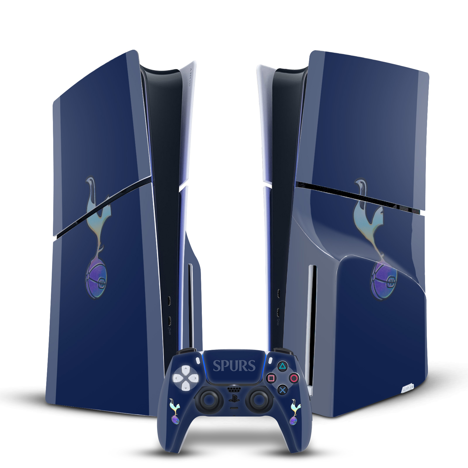 TOTTENHAM HOTSPUR F.C. 2023/24 BADGE VINYL SKIN FOR PS5 SLIM DISC EDITION BUNDLE