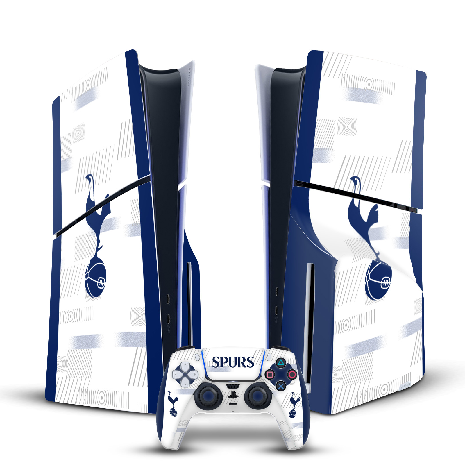 TOTTENHAM HOTSPUR F.C. 2023/24 BADGE VINYL SKIN FOR PS5 SLIM DISC EDITION BUNDLE