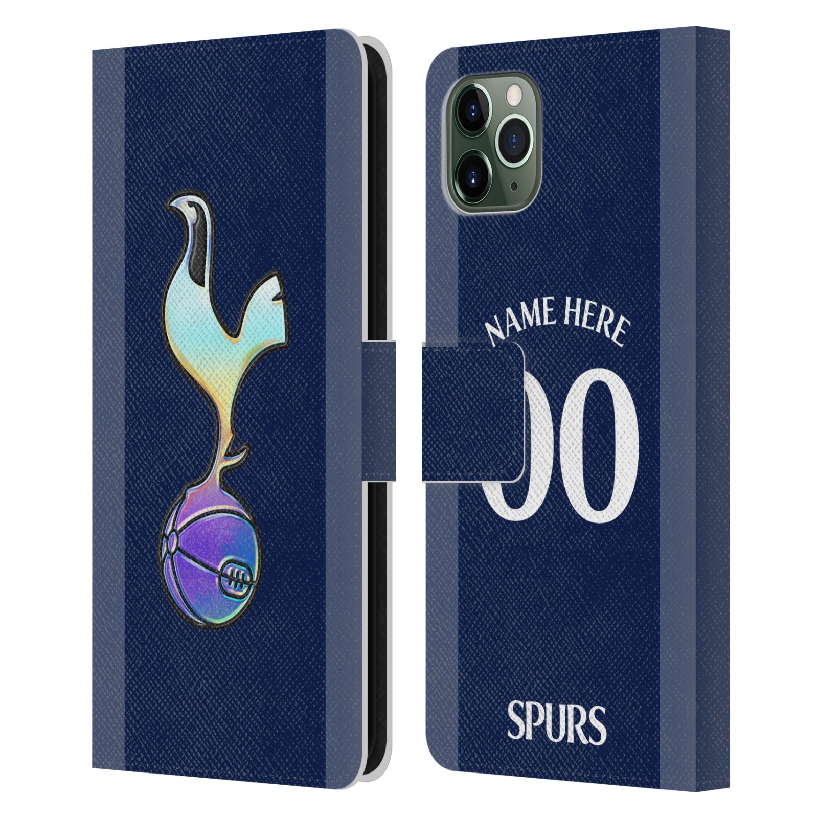 CUSTOM TOTTENHAM HOTSPUR F.C. 2023/24 BADGE LEATHER BOOK CASE FOR APPLE iPHONE - Picture 7 of 8