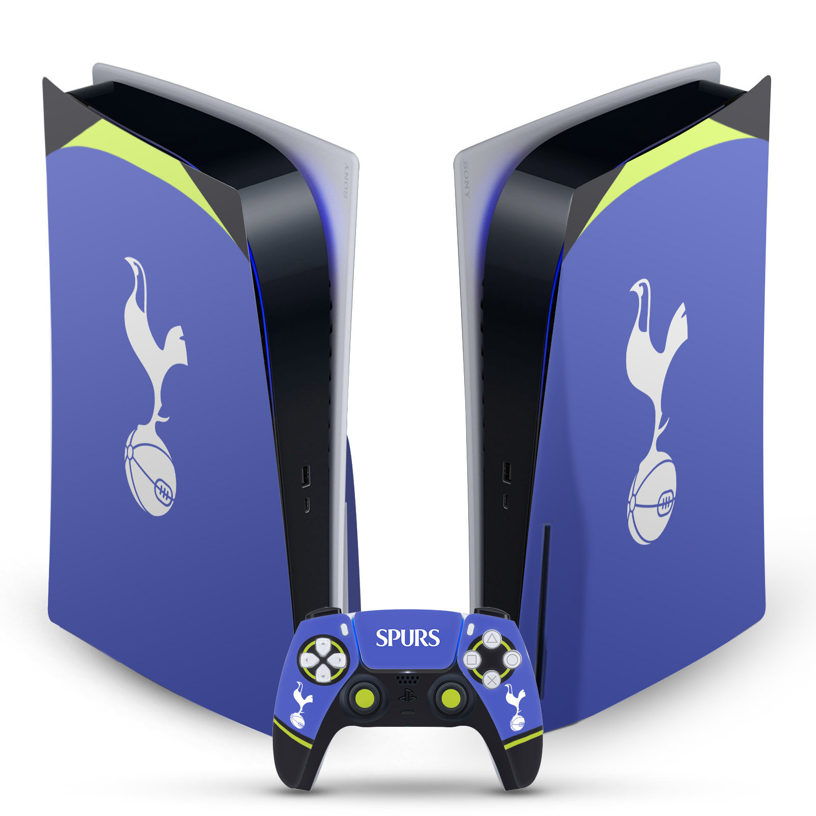 TOTTENHAM HOTSPUR F.C. LOGO ART VINYL SKIN FOR SONY PS5 DISC EDITION BUNDLE