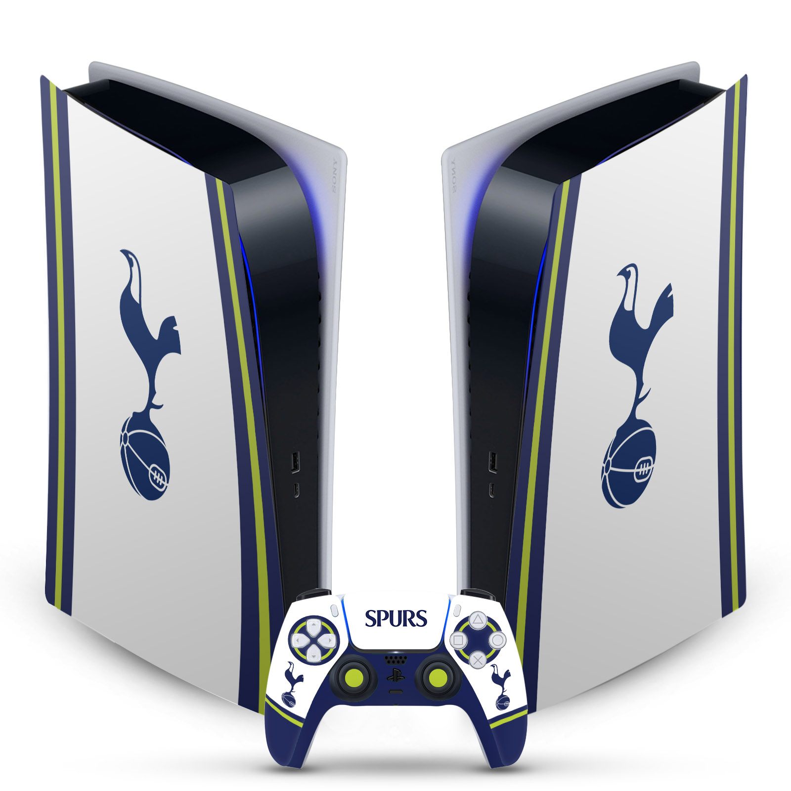 TOTTENHAM HOTSPUR F.C. LOGO ART VINYL SKIN FOR SONY PS5 DIGITAL EDITION BUNDLE