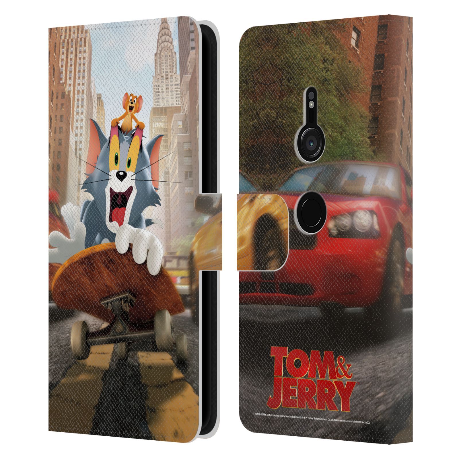 OFFICIAL TOM AND JERRY MOVIE (2021) GRAPHICS LEATHER BOOK CASE FOR SONY PHONES 1