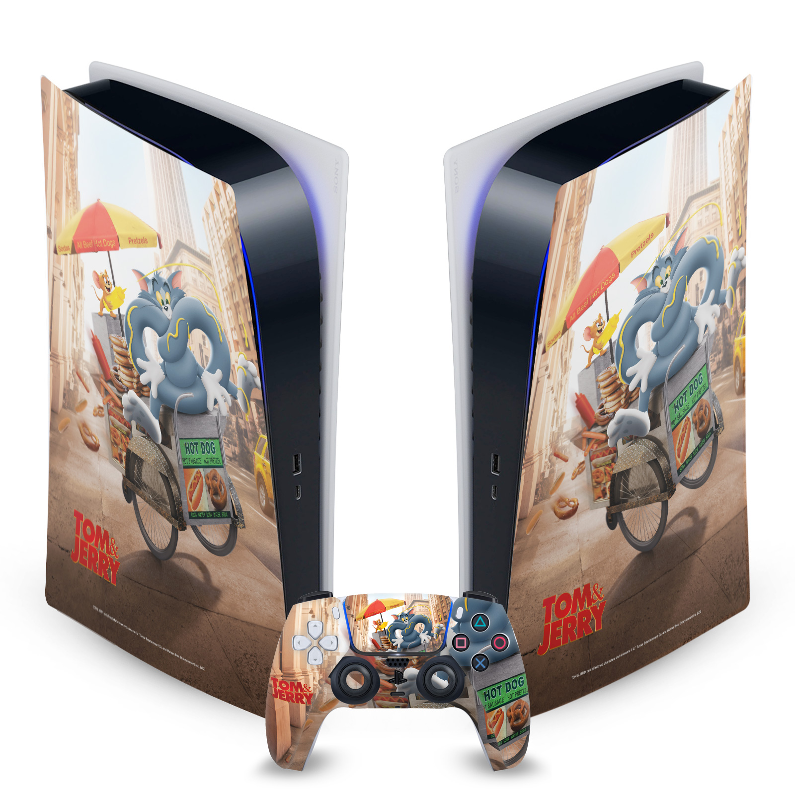 TOM AND JERRY MOVIE (2021) GRAPHICS VINYL SKIN SONY PS5 DIGITAL EDITION BUNDLE