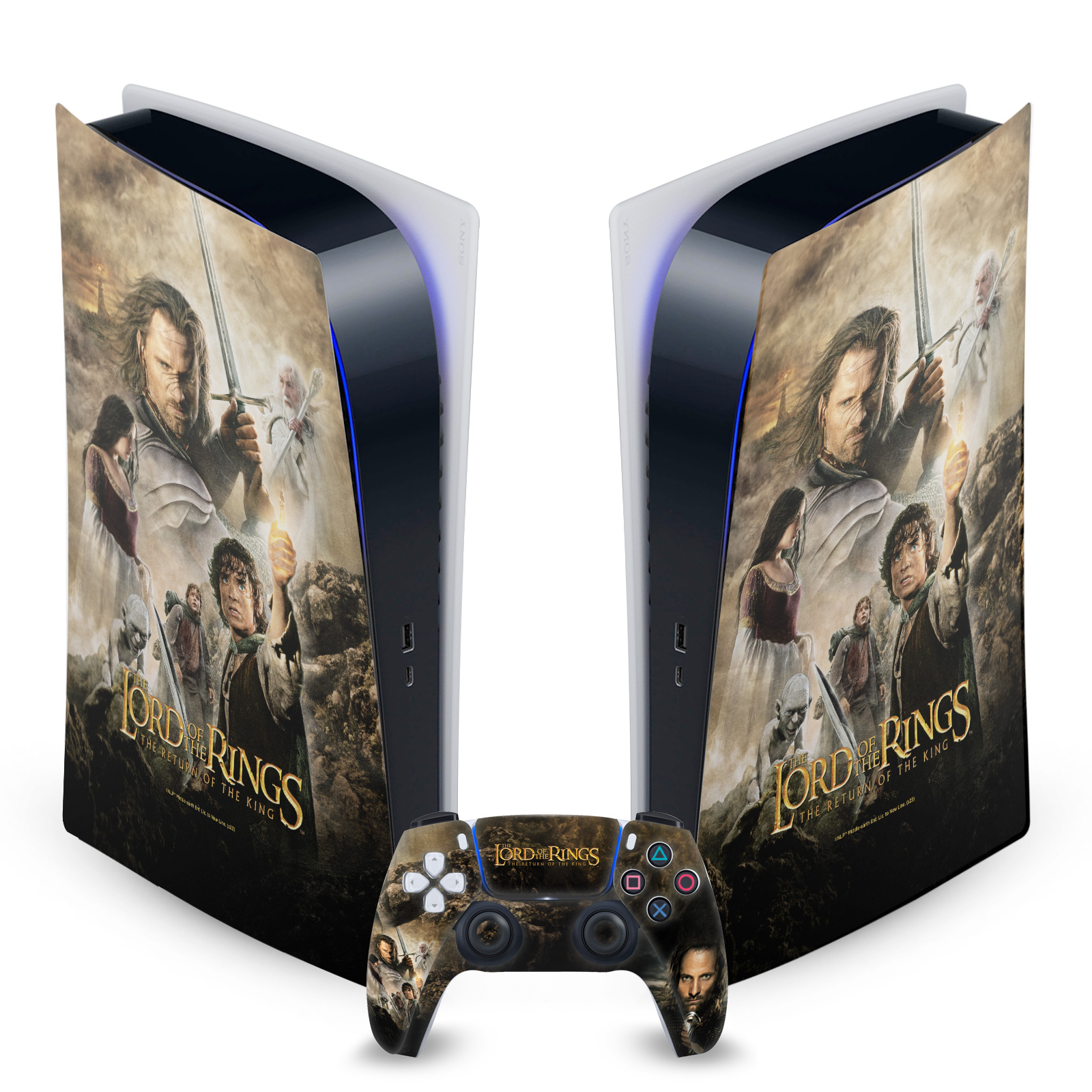 LOTR THE RETURN OF THE KING POSTERS VINYL SKIN SONY PS5 DIGITAL EDITION BUNDLE