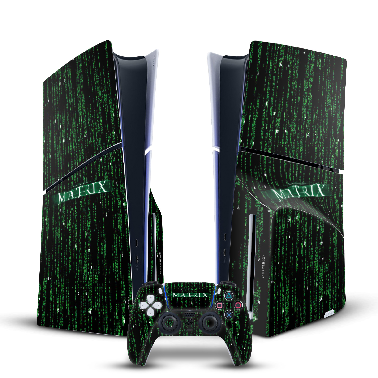 THE MATRIX KEY ART VINYL SKIN DECAL FOR SONY PS5 SLIM DISC CONSOLE & CONTROLLER