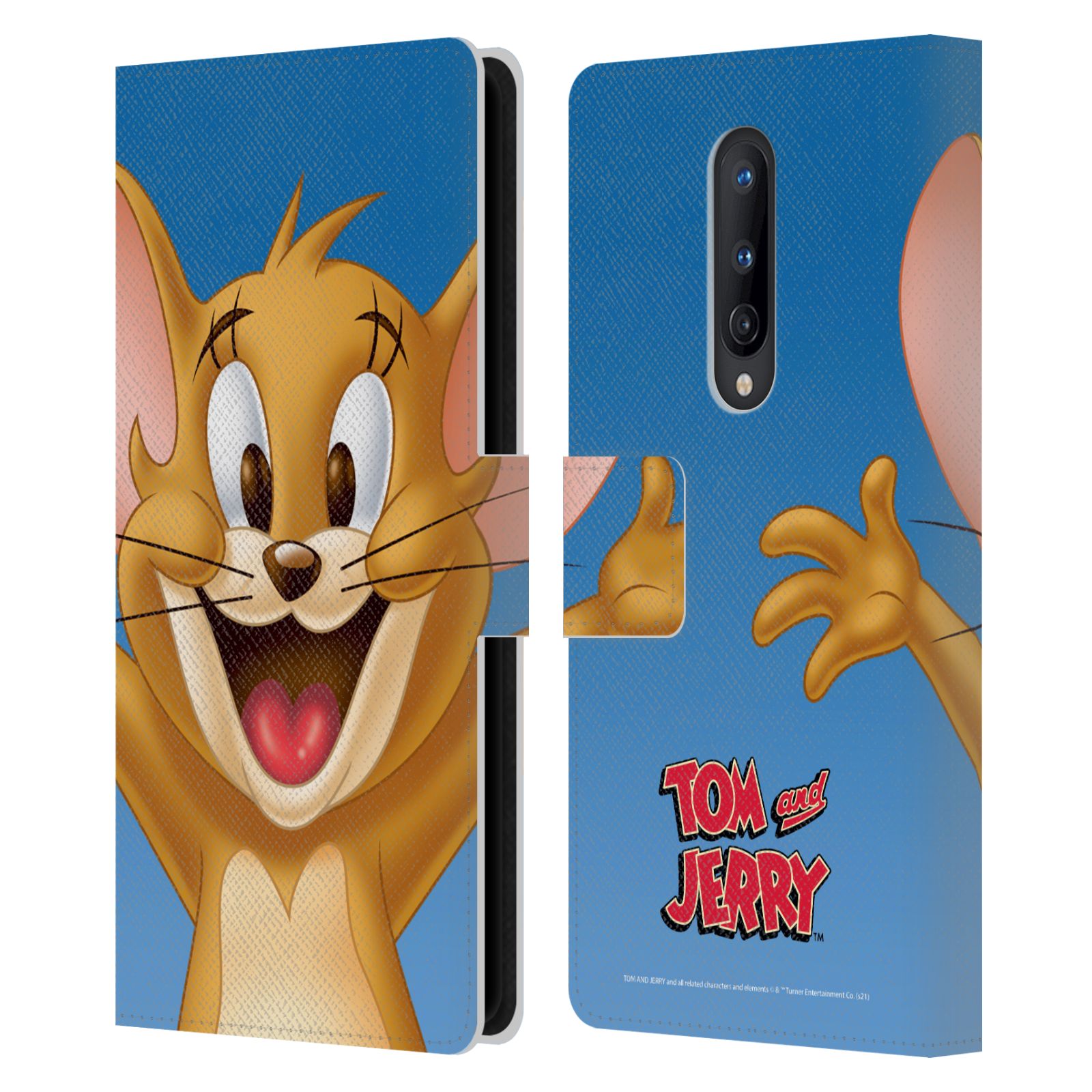 OFFICIAL TOM AND JERRY FULL FACE LEATHER BOOK WALLET CASE FOR ONEPLUS PHONES