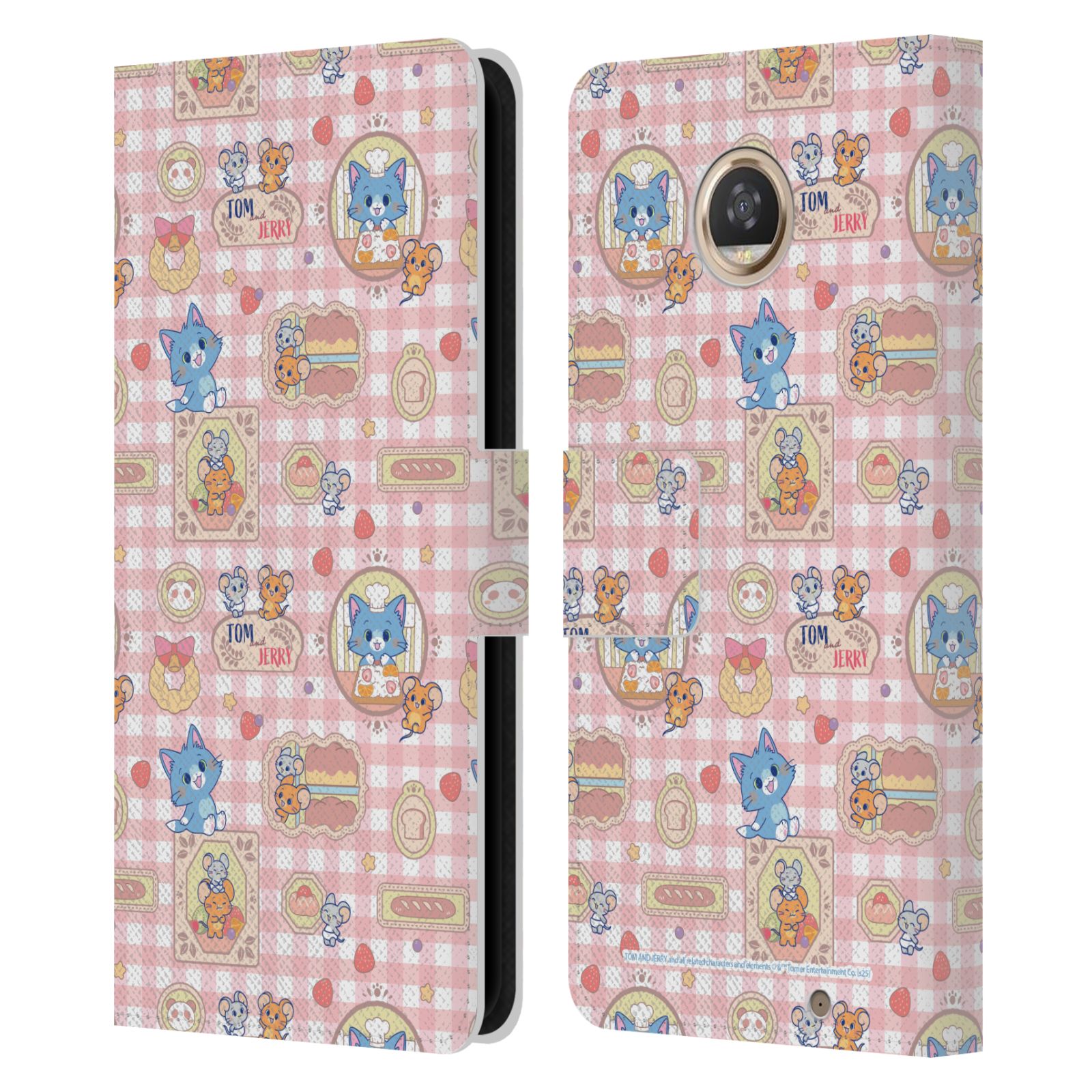OFFICIAL TOM AND JERRY GOKKO GRAPHICS LEATHER BOOK CASE FOR MOTOROLA PHONES 2