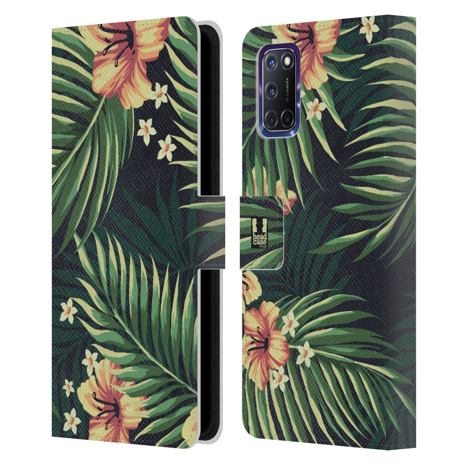 FUNDA Y PAPEL TAPIZ DE CUERO CON ESTAMPADO TROPICAL HEAD CASE DESIGNS PARA TELÉFONOS OPPO - Imagen 9 de 14