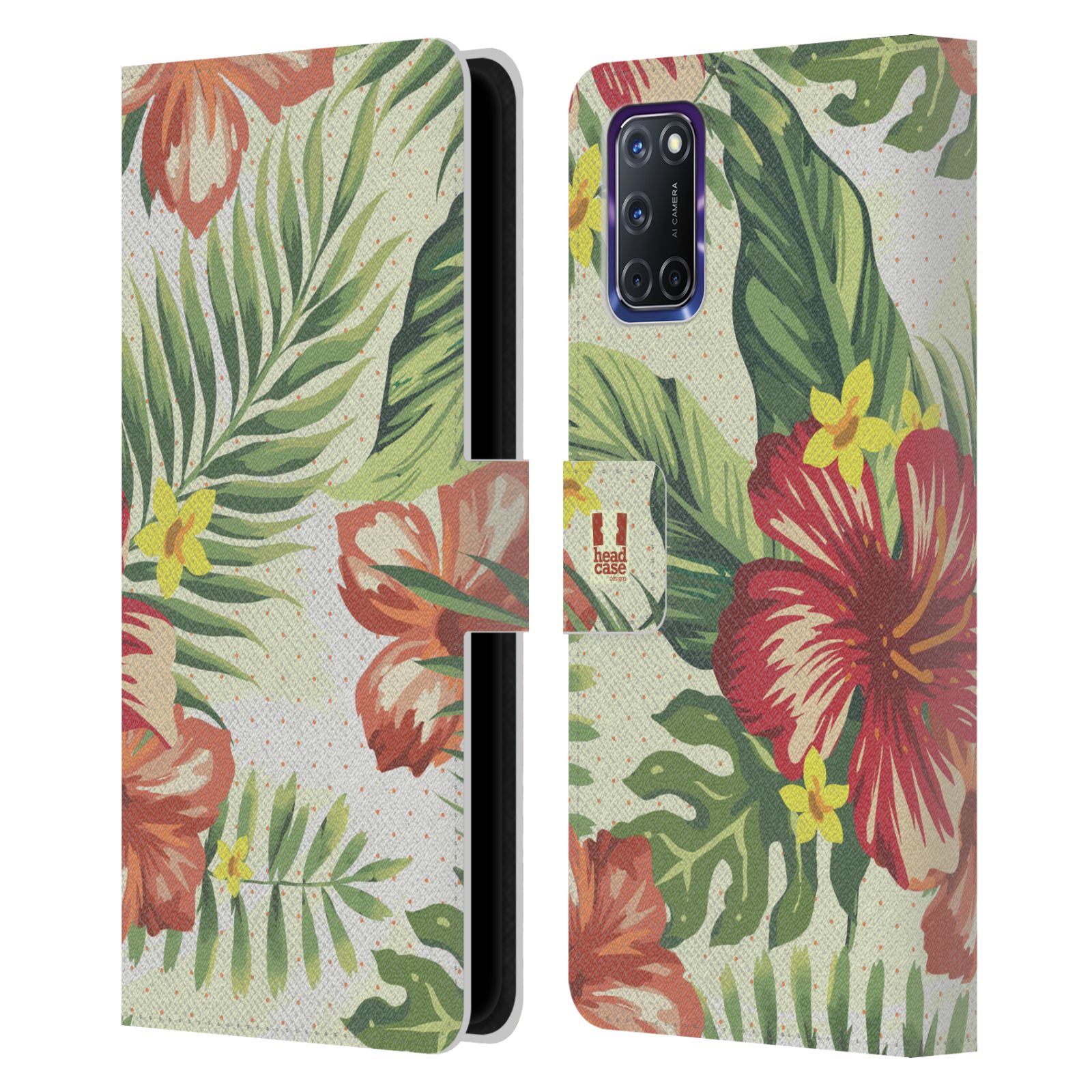 FUNDA Y PAPEL TAPIZ DE CUERO CON ESTAMPADO TROPICAL HEAD CASE DESIGNS PARA TELÉFONOS OPPO - Imagen 10 de 14