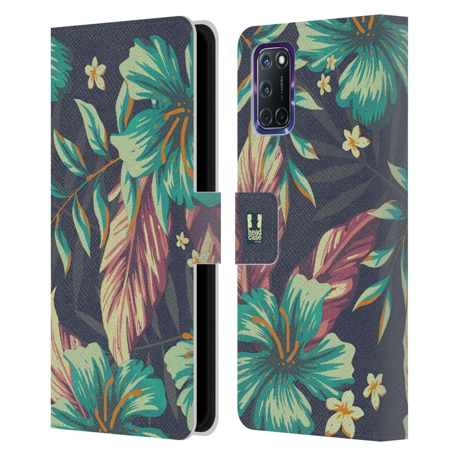 FUNDA Y PAPEL TAPIZ DE CUERO CON ESTAMPADO TROPICAL HEAD CASE DESIGNS PARA TELÉFONOS OPPO - Imagen 11 de 14
