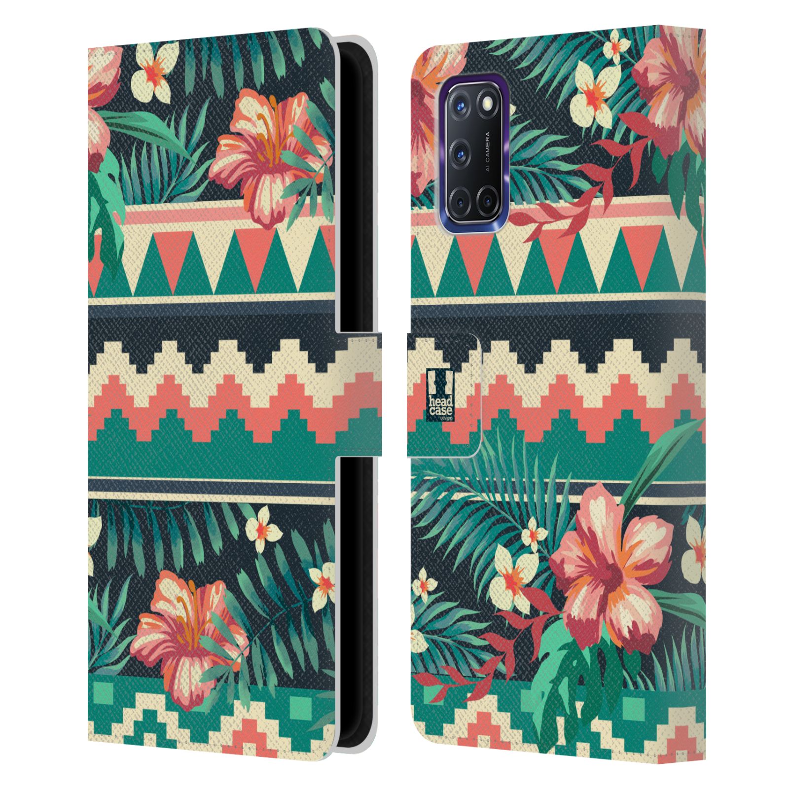 FUNDA Y PAPEL TAPIZ DE CUERO CON ESTAMPADO TROPICAL HEAD CASE DESIGNS PARA TELÉFONOS OPPO - Imagen 13 de 14