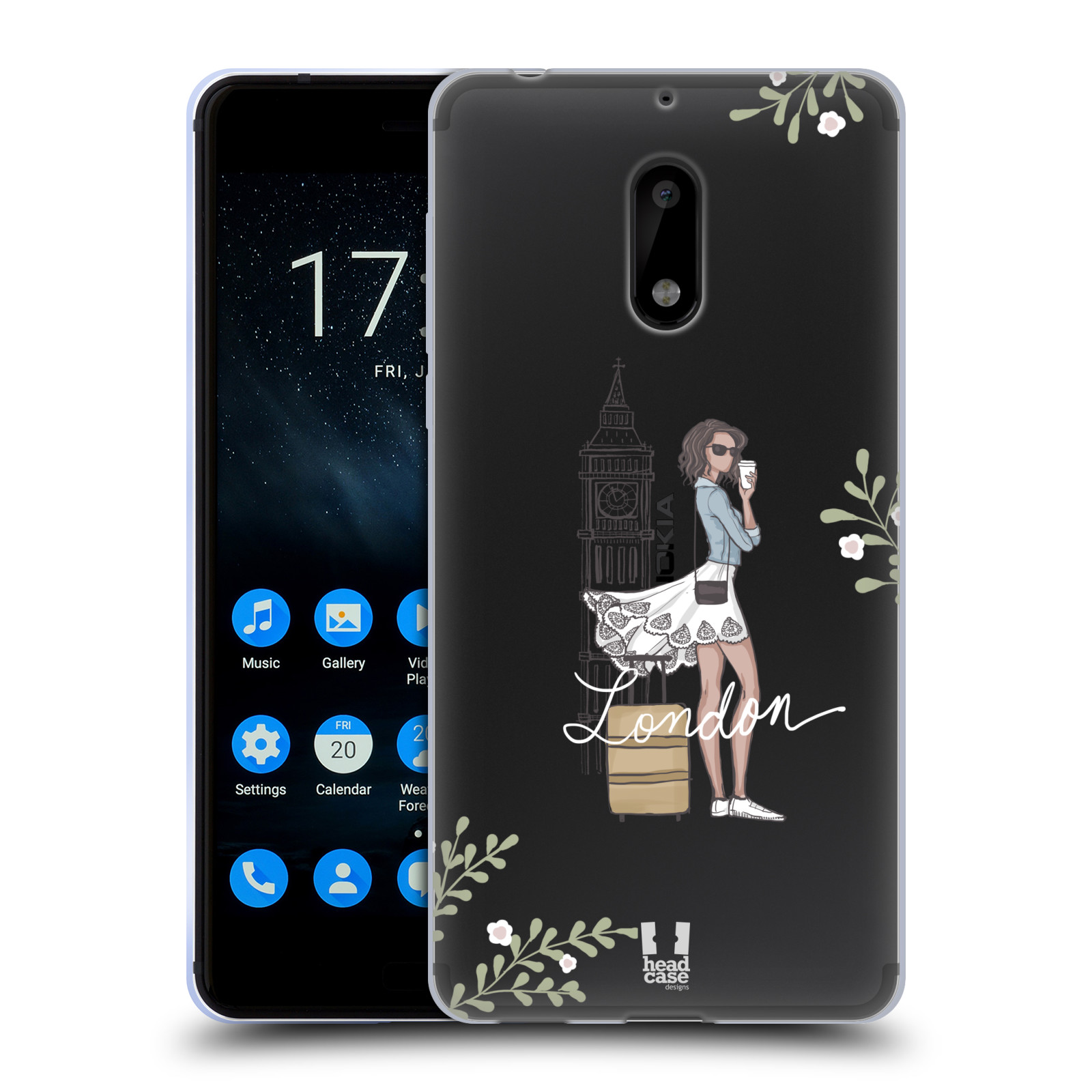 CUSTODIA HEAD CASE DESIGNS TRAVEL GIRLS GEL MORBIDO PER NOKIA PHONES 1 - Foto 8 di 10