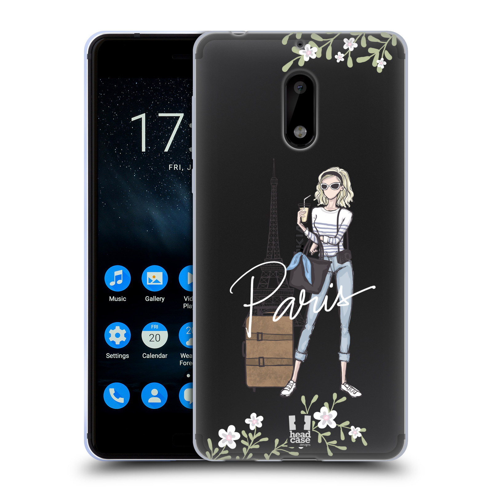 CUSTODIA HEAD CASE DESIGNS TRAVEL GIRLS GEL MORBIDO PER NOKIA PHONES 1 - Foto 10 di 10