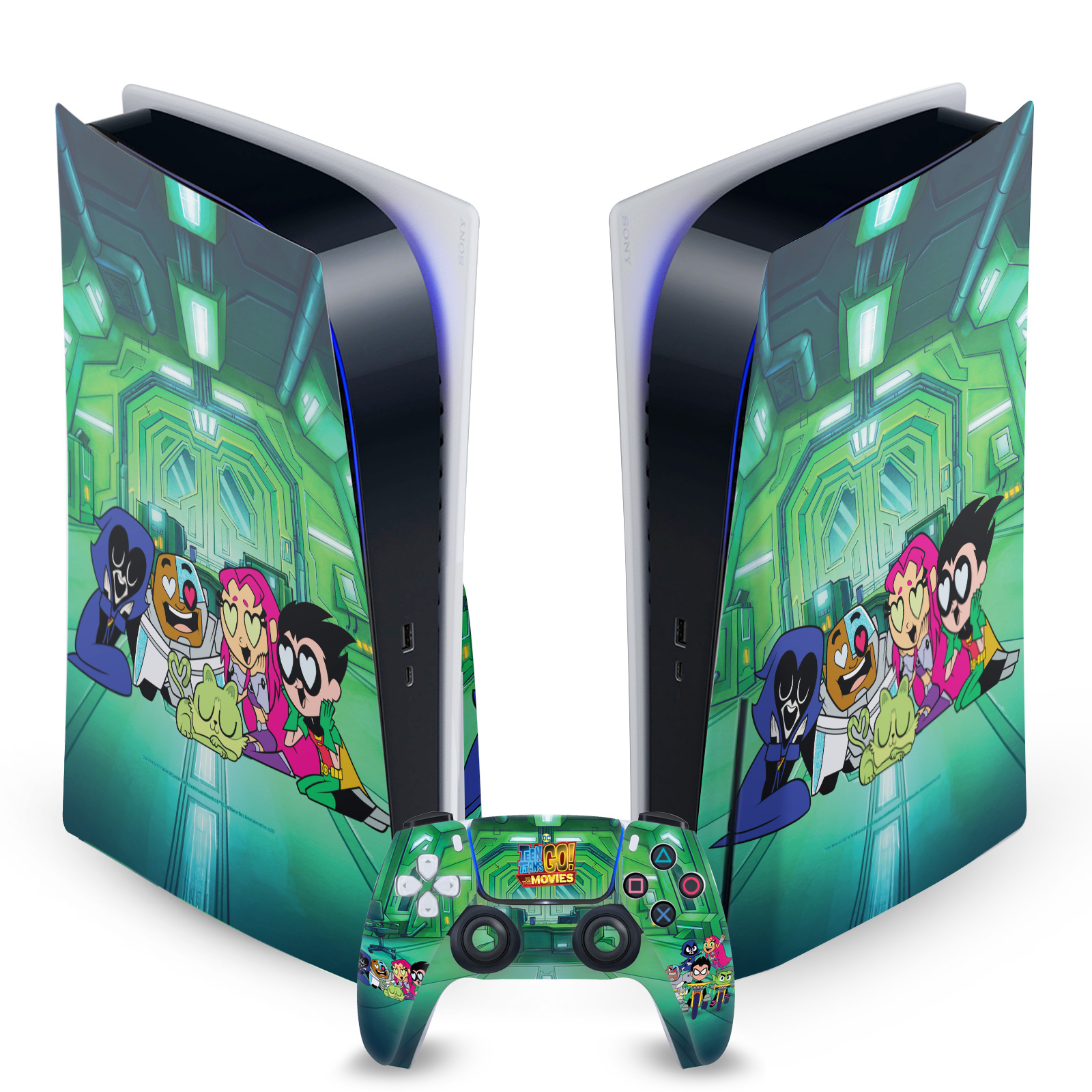 TEEN TITANS GO! TO THE MOVIES GRAPHICS VINYL SKIN SONY PS5 DISC EDITION BUNDLE