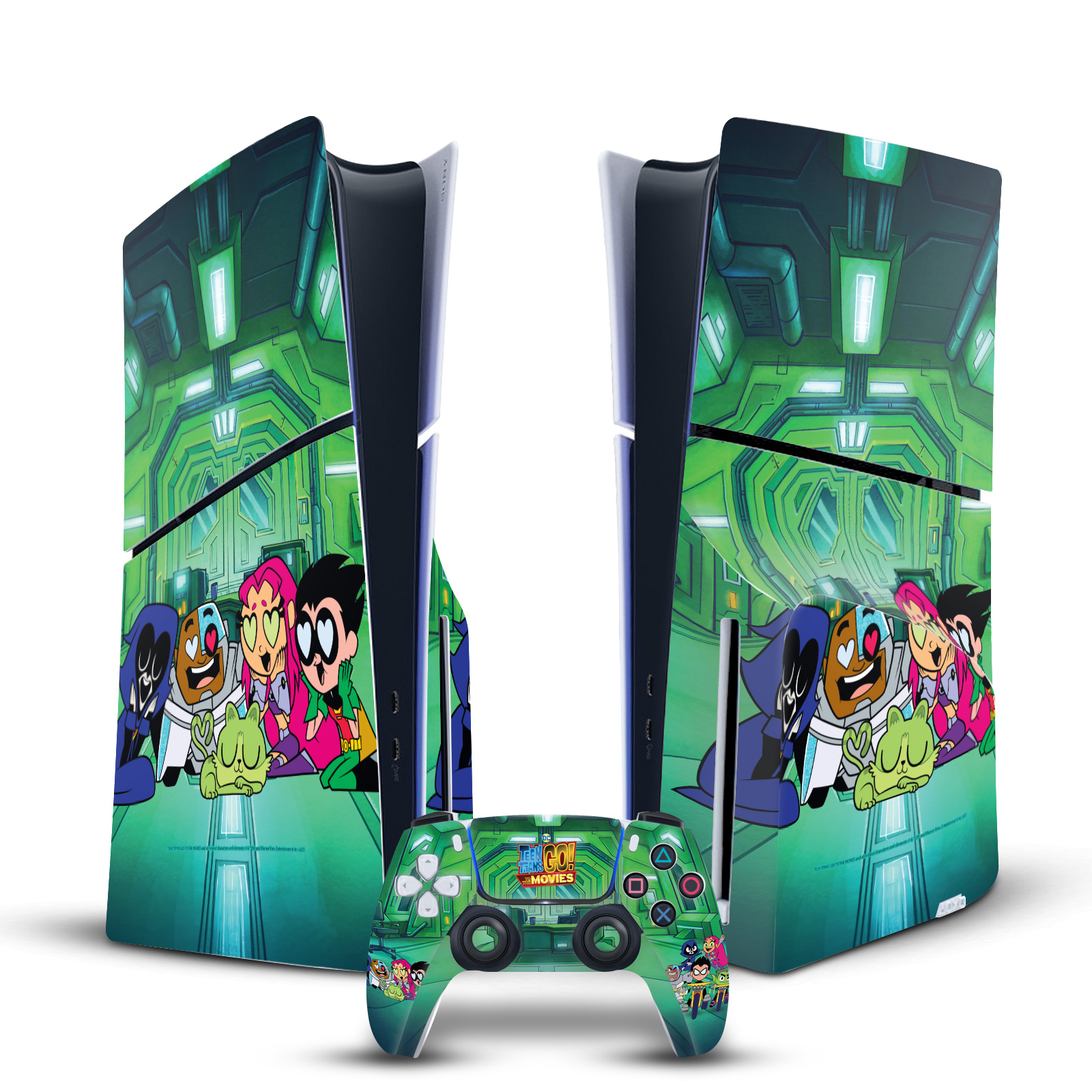 TEEN TITANS GO! TO THE MOVIES GRAPHICS VINYL SKIN FOR SONY PS5 SLIM DISC BUNDLE