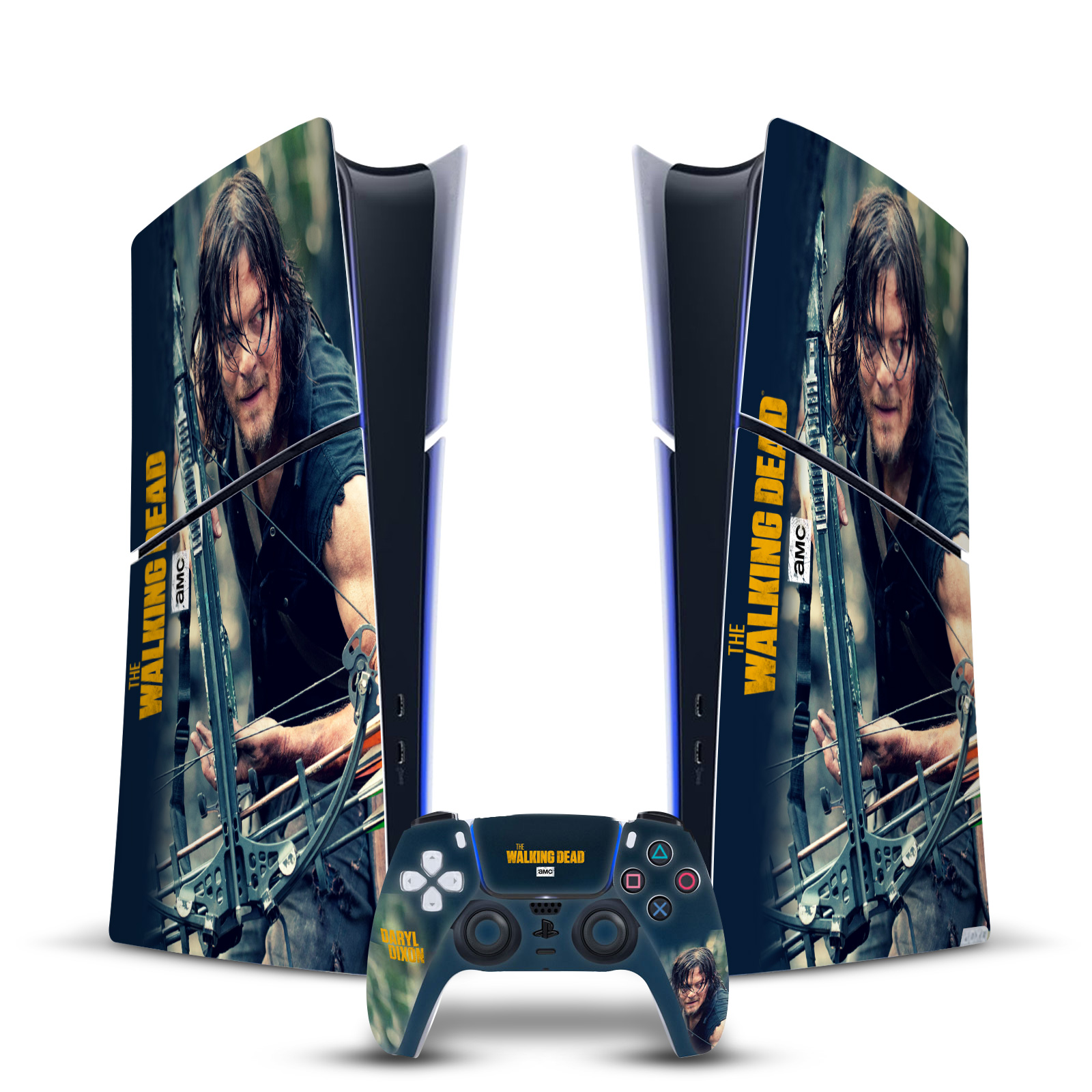 AMC THE WALKING DEAD DARYL DIXON GRAPHICS VINYL SKIN FOR PS5 SLIM DIGITAL BUNDLE