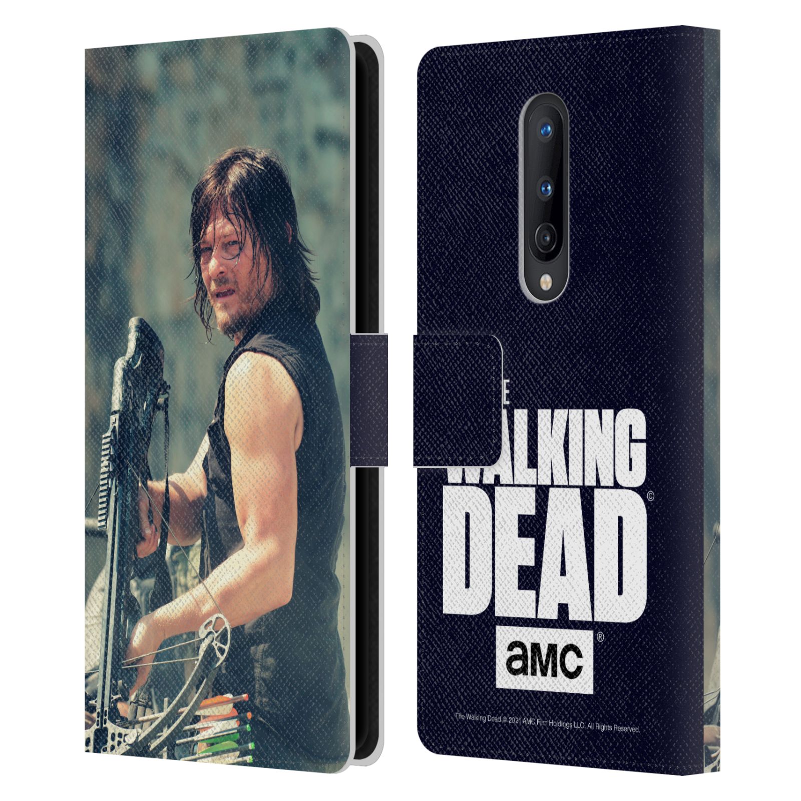 OFFICIAL AMC THE WALKING DEAD DARYL DIXON LEATHER BOOK CASE FOR ONEPLUS PHONES