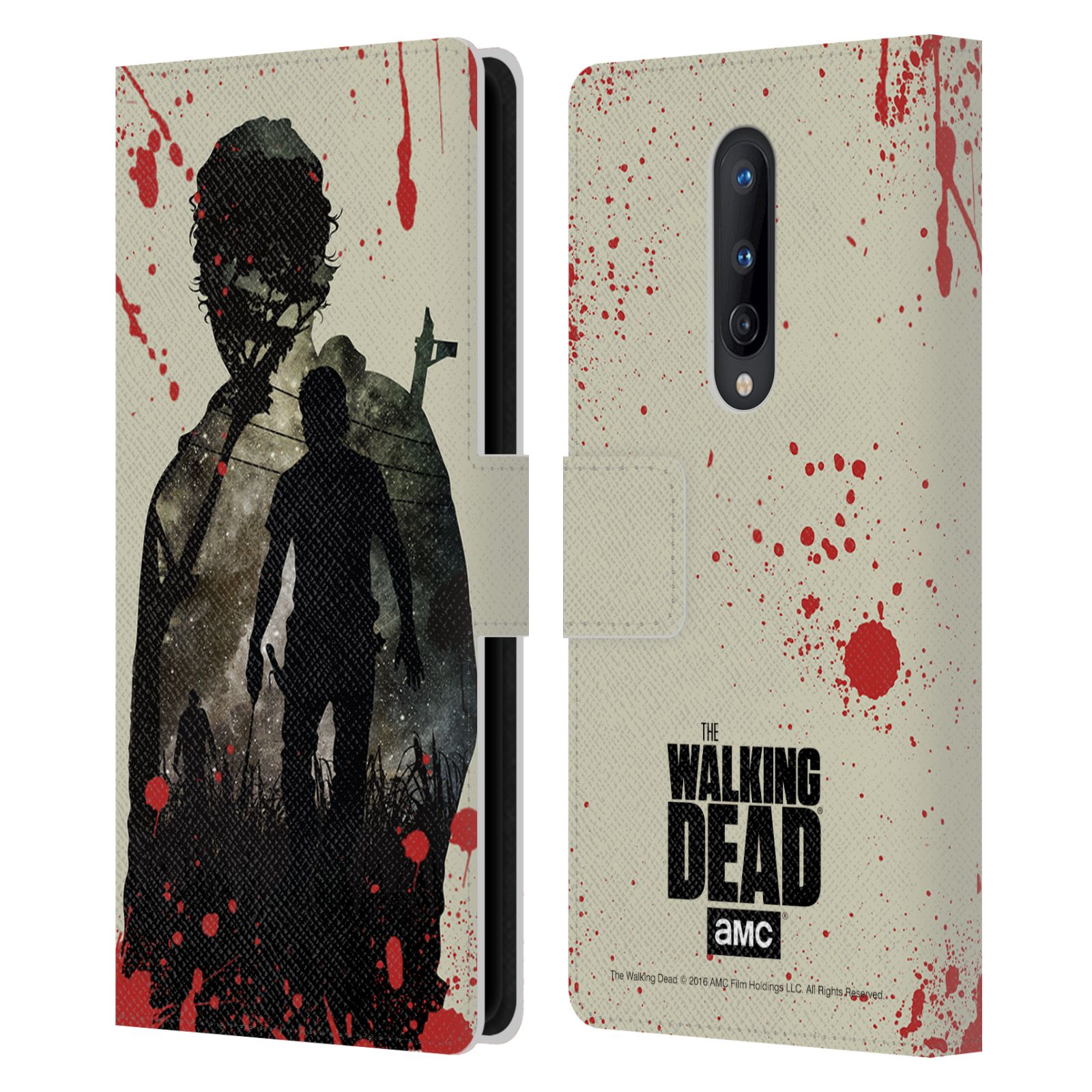 OFFICIAL AMC THE WALKING DEAD SILHOUETTES LEATHER BOOK CASE FOR ONEPLUS PHONES
