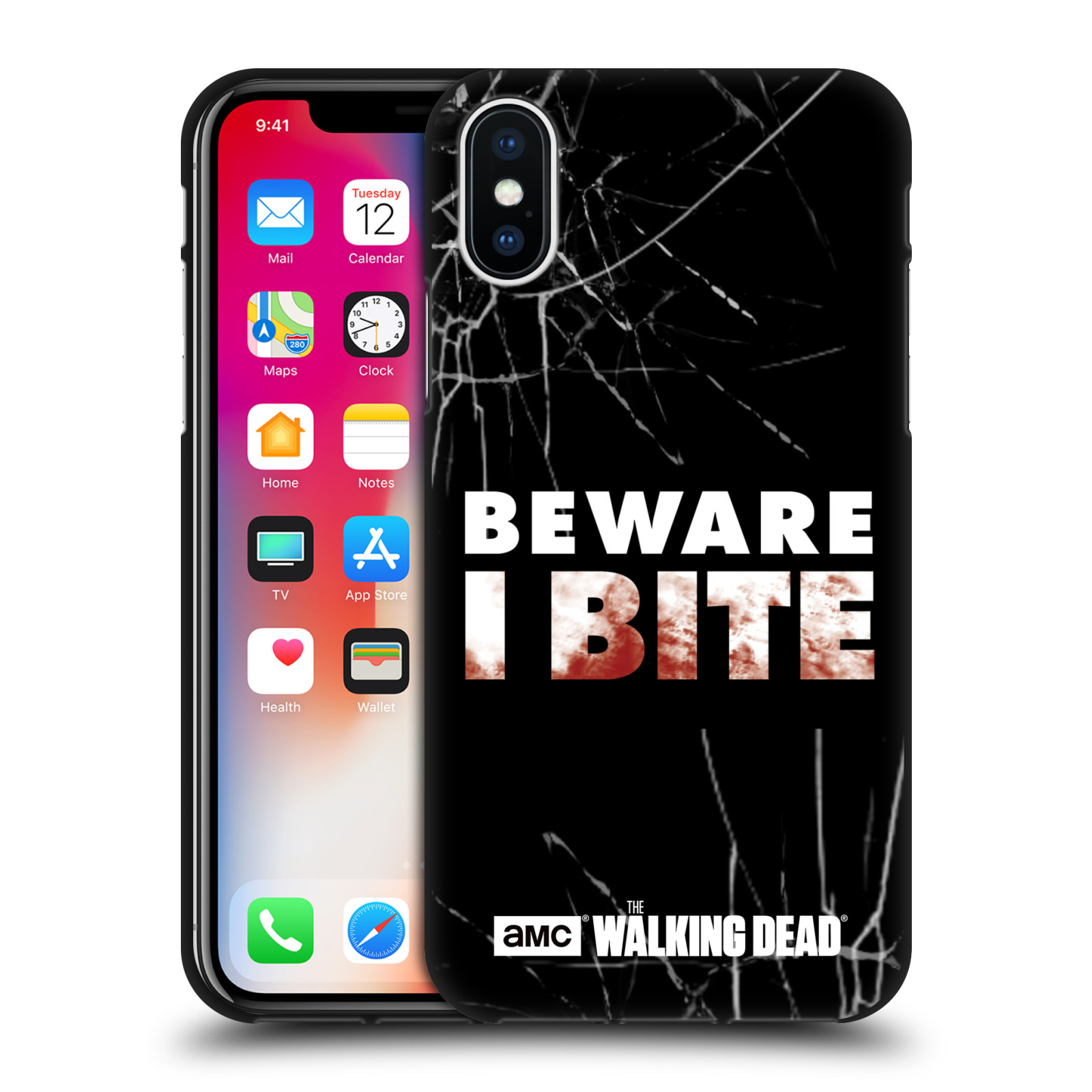 OFFICIAL AMC THE WALKING DEAD TYPOGRAPHY BLACK GEL CASE FOR APPLE iPHONE PHONES - Picture 14 of 21