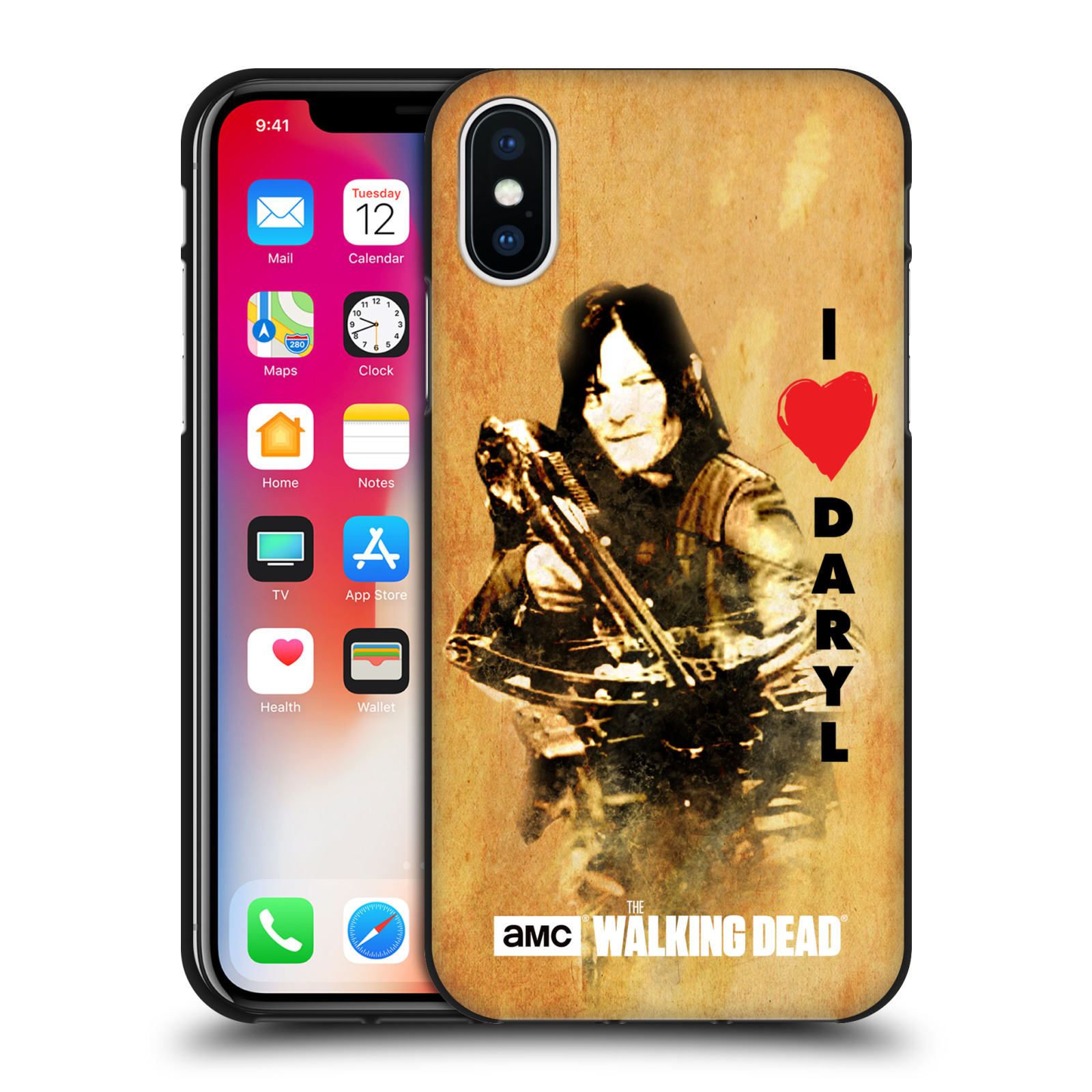 OFFICIAL AMC THE WALKING DEAD TYPOGRAPHY BLACK GEL CASE FOR APPLE iPHONE PHONES - Picture 15 of 21