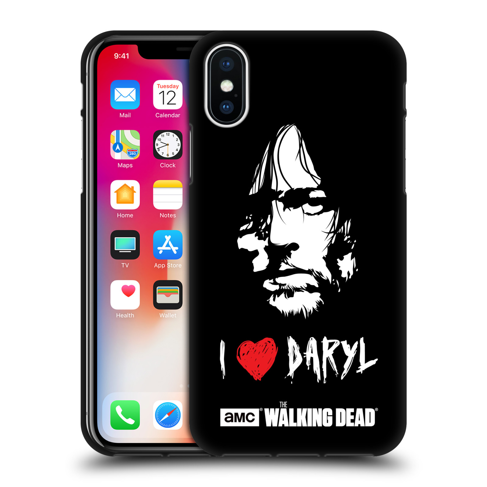 OFFICIAL AMC THE WALKING DEAD TYPOGRAPHY BLACK GEL CASE FOR APPLE iPHONE PHONES - Picture 16 of 21