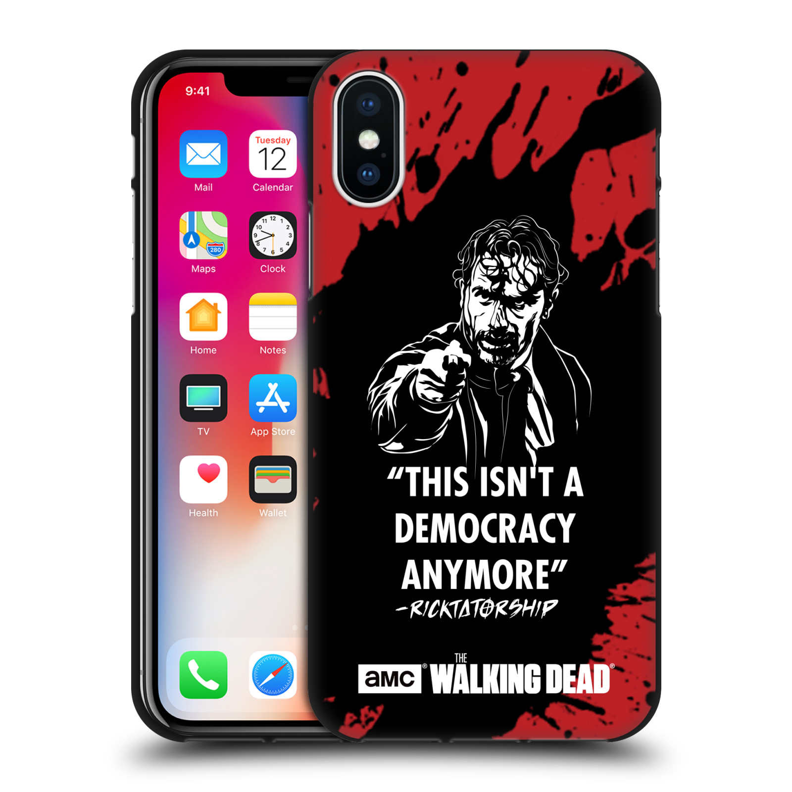 OFFICIAL AMC THE WALKING DEAD TYPOGRAPHY BLACK GEL CASE FOR APPLE iPHONE PHONES - Picture 17 of 21