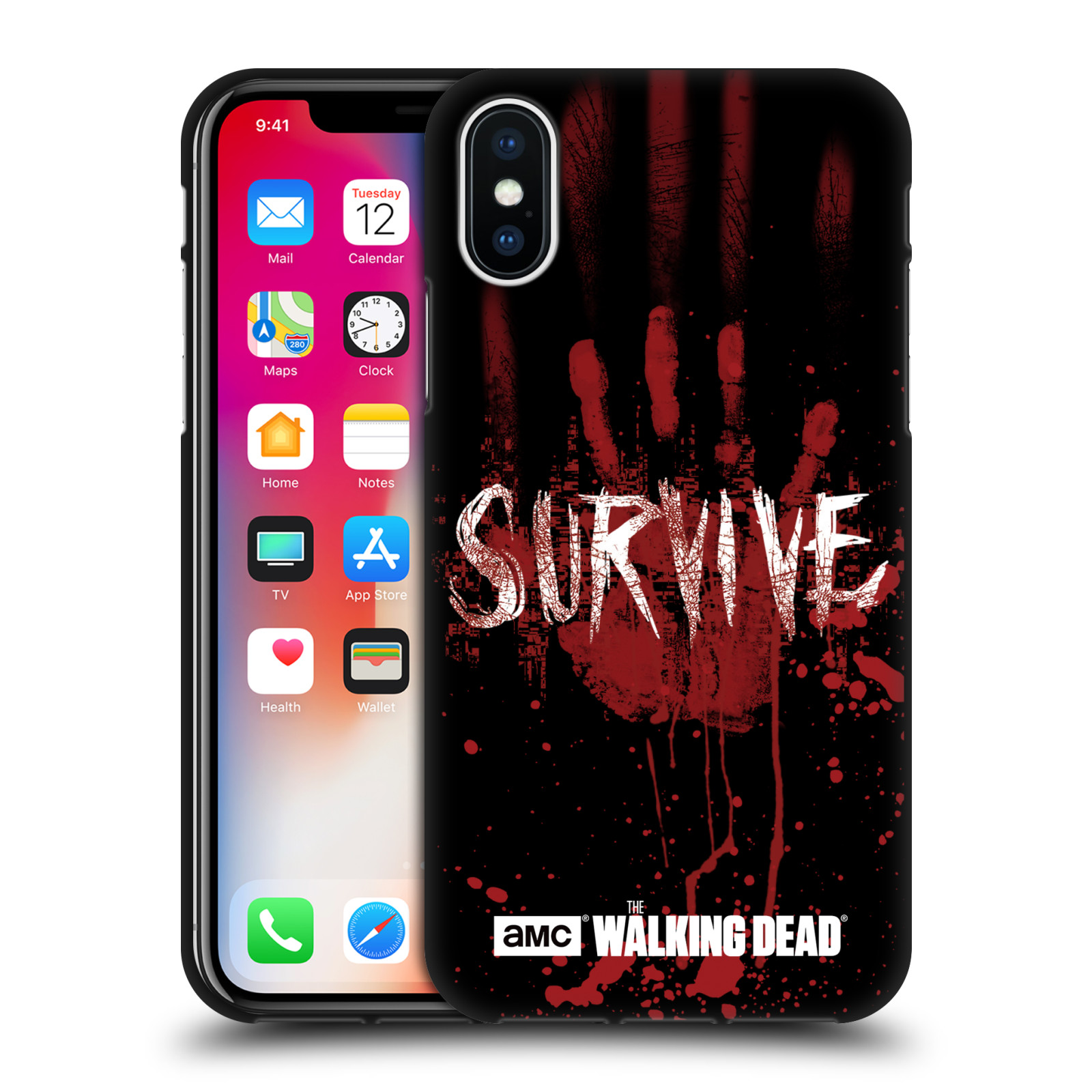 OFFICIAL AMC THE WALKING DEAD TYPOGRAPHY BLACK GEL CASE FOR APPLE iPHONE PHONES - Picture 18 of 21
