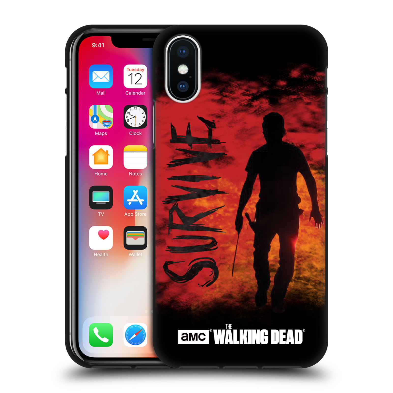 OFFICIAL AMC THE WALKING DEAD TYPOGRAPHY BLACK GEL CASE FOR APPLE iPHONE PHONES - Picture 19 of 21