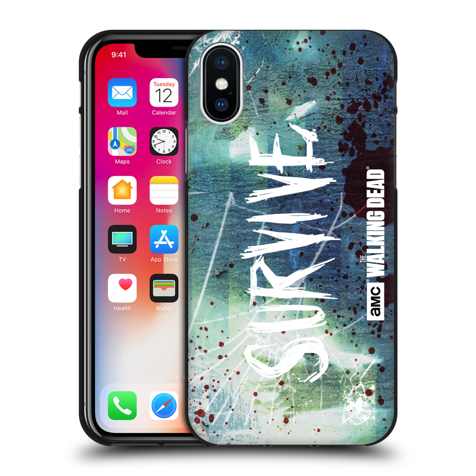 OFFICIAL AMC THE WALKING DEAD TYPOGRAPHY BLACK GEL CASE FOR APPLE iPHONE PHONES - Picture 20 of 21