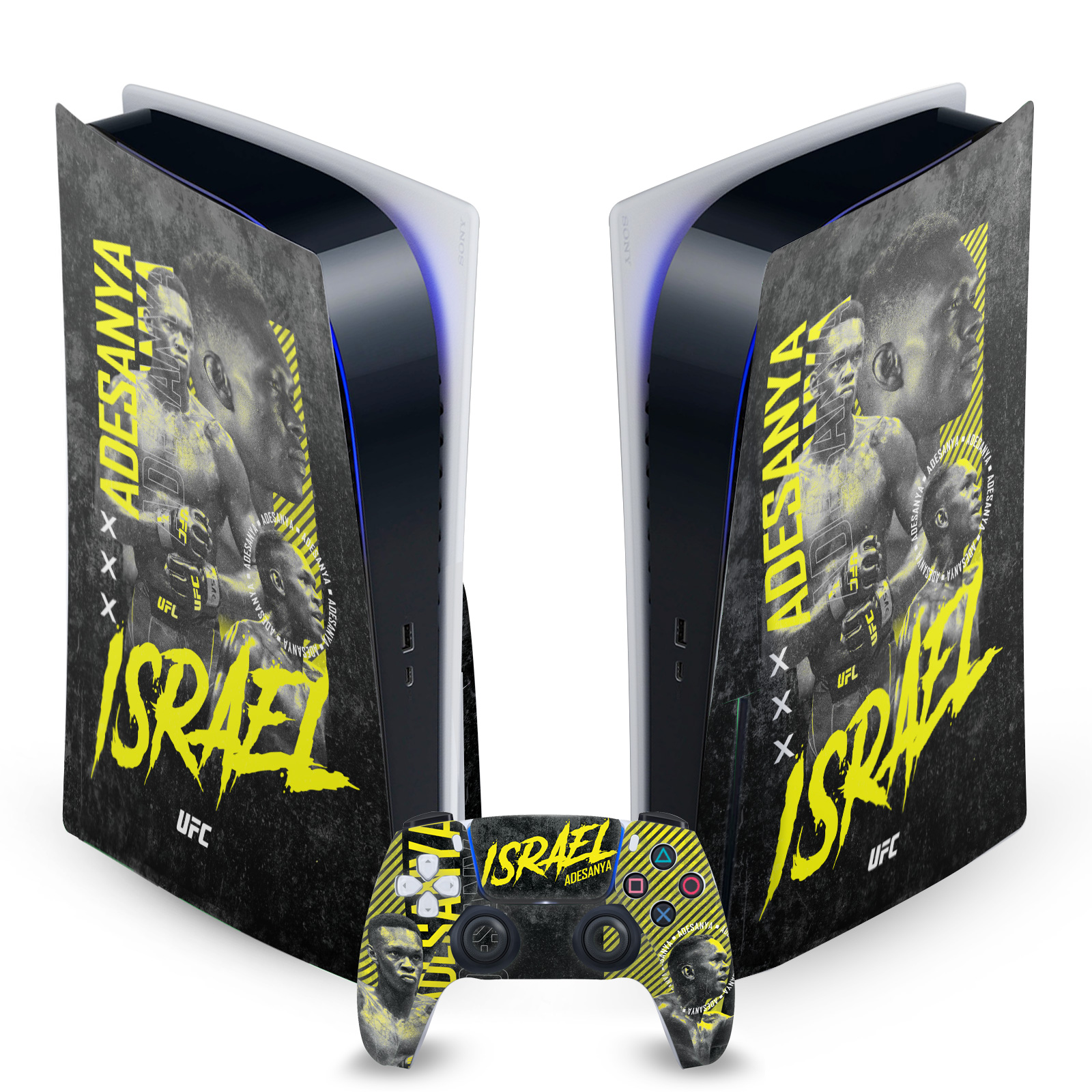 OFFICIAL UFC ISRAEL ADESANYA VINYL SKIN DECAL FOR SONY PS5 DISC EDITION BUNDLE