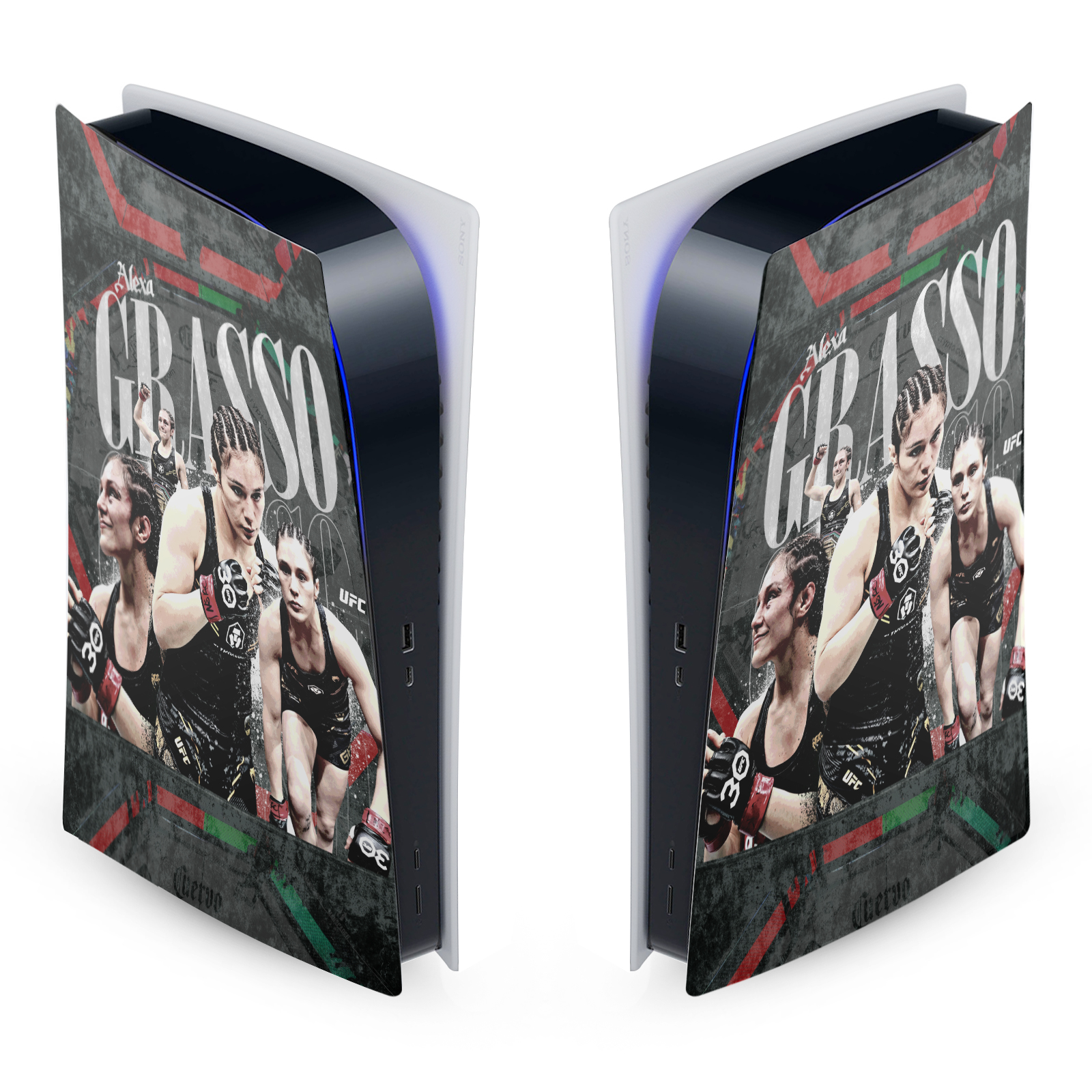 OFFICIAL UFC ALEXA GRASSO VINYL SKIN DECAL FOR SONY PS5 DIGITAL EDITION BUNDLE